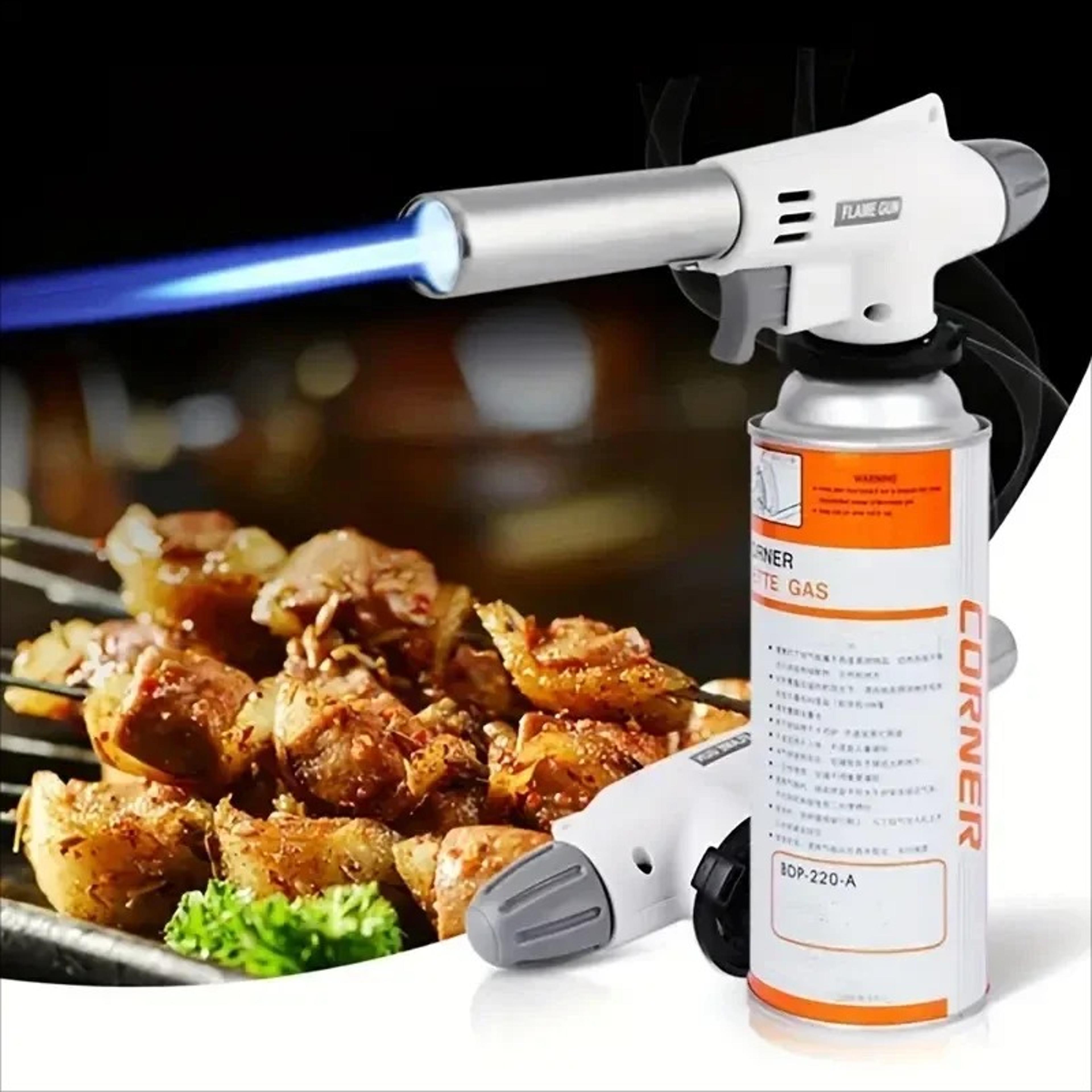 portable flame gun torch, multifunctional bbq & camping burner for cooking, soldering & desserts
