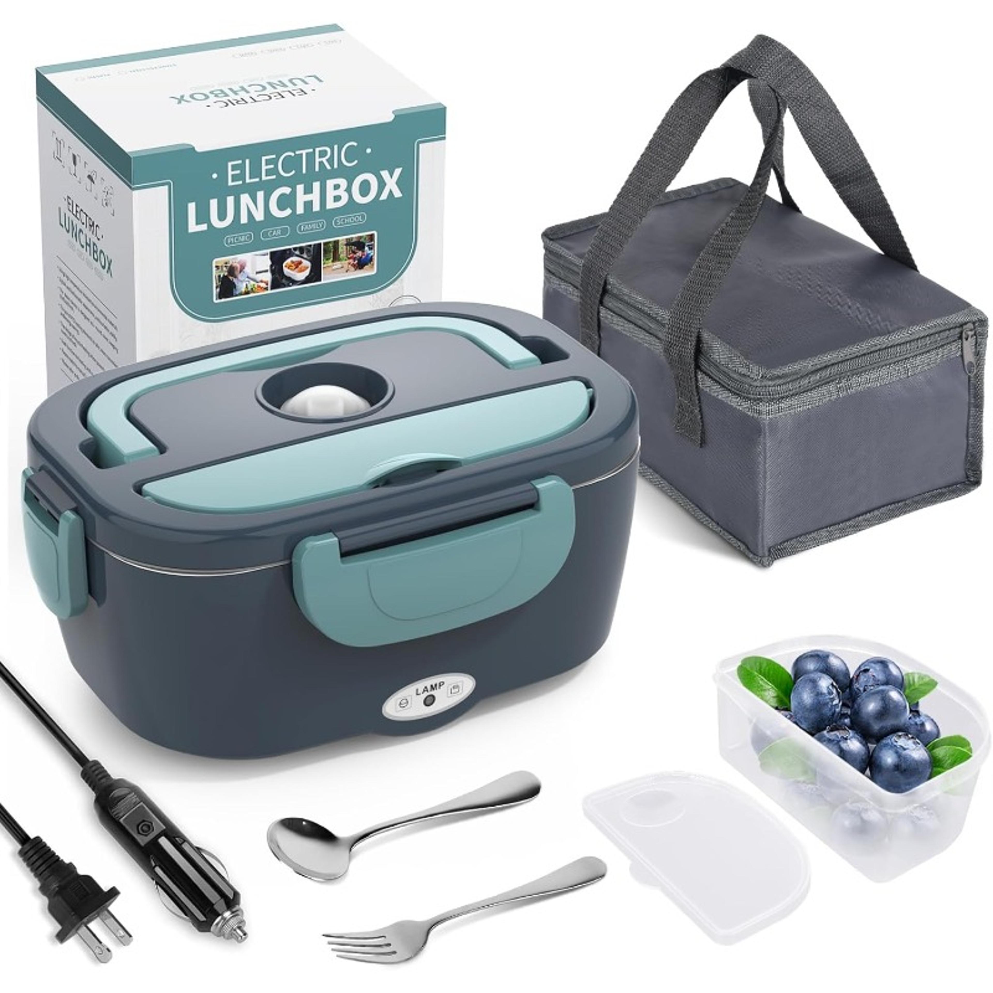 electric lunch box, portable food warmer, leak proof heating container for car, home, office use, meal prep solution