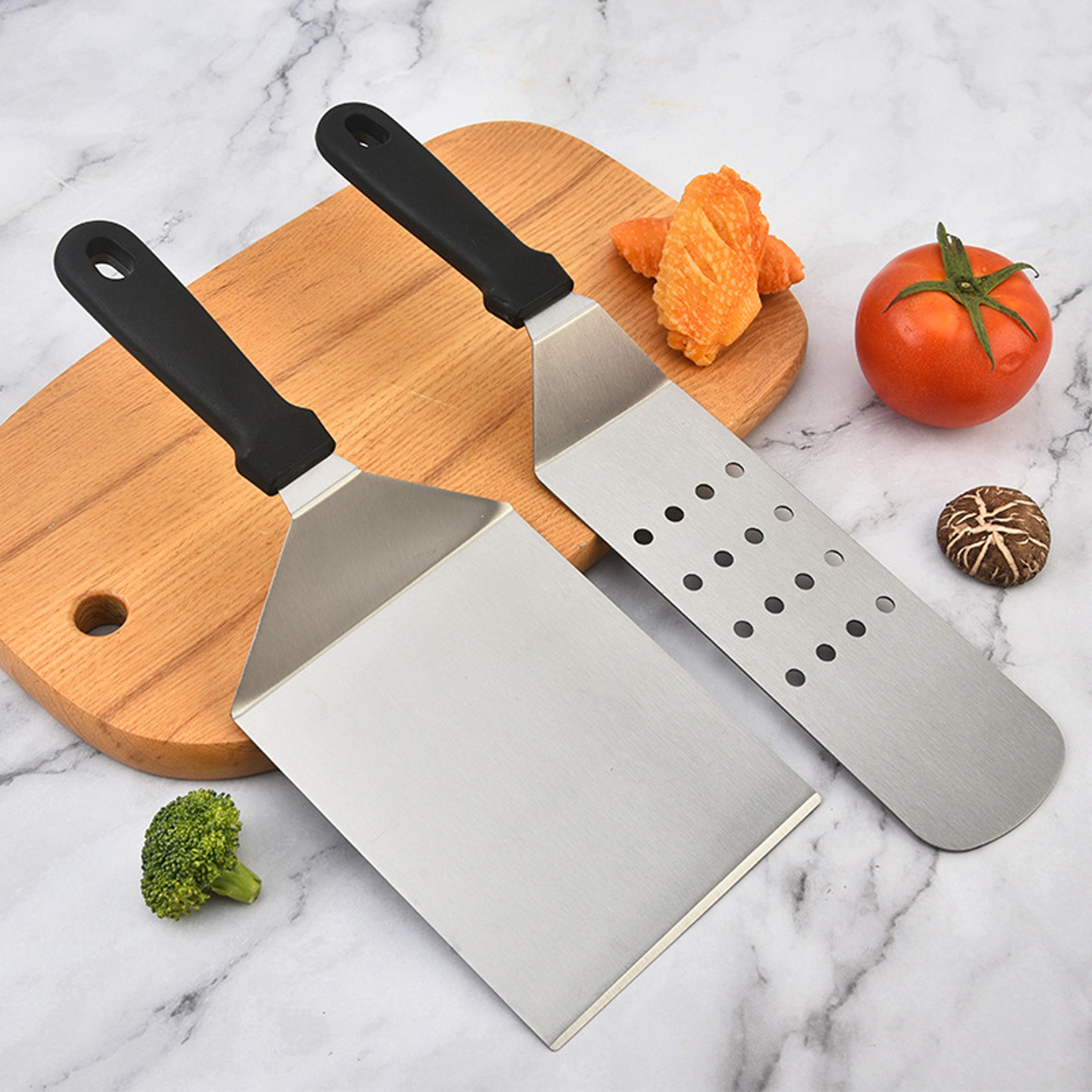 kitchen stainless steel scraper, cooking spatula, barbecue spatula, plate hamburger spatula, cooking utensils for grills