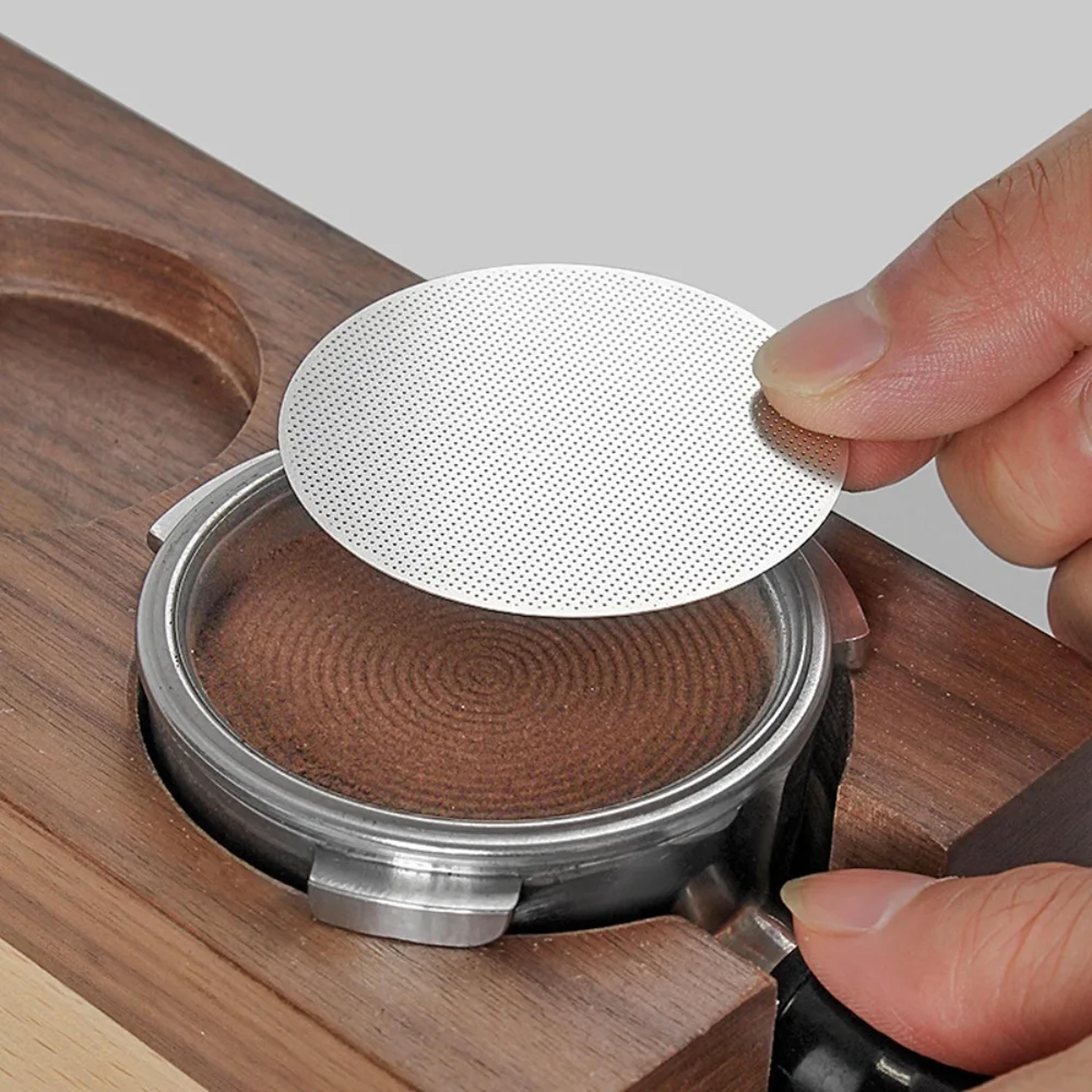 stainless steel coffee machine portafilter basket, secondary water distribution screen, uniform extraction filter plate