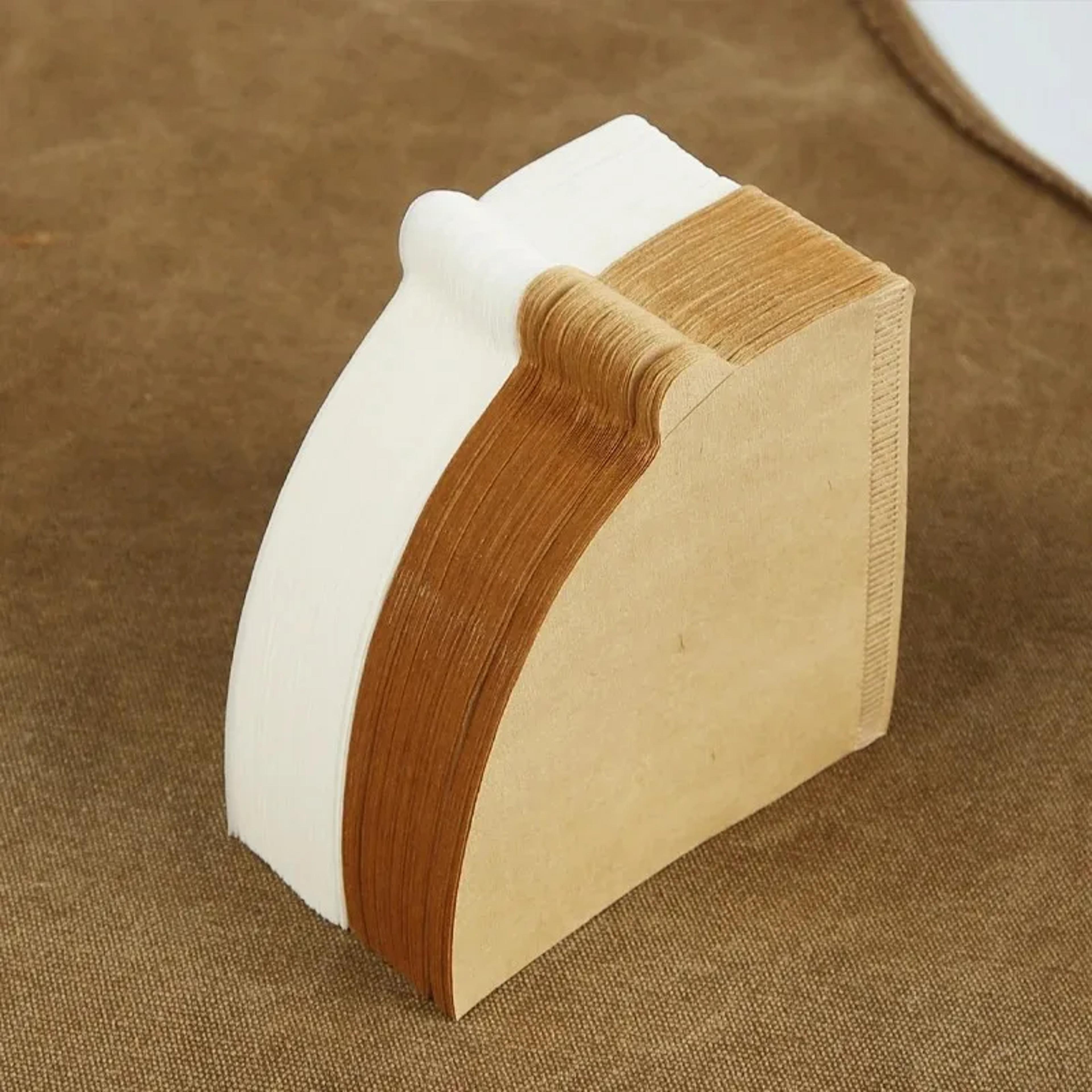 coffee filter paper v-shaped wood pulp cone filter, natural drip coffee paper filters for pour over, eco-friendly