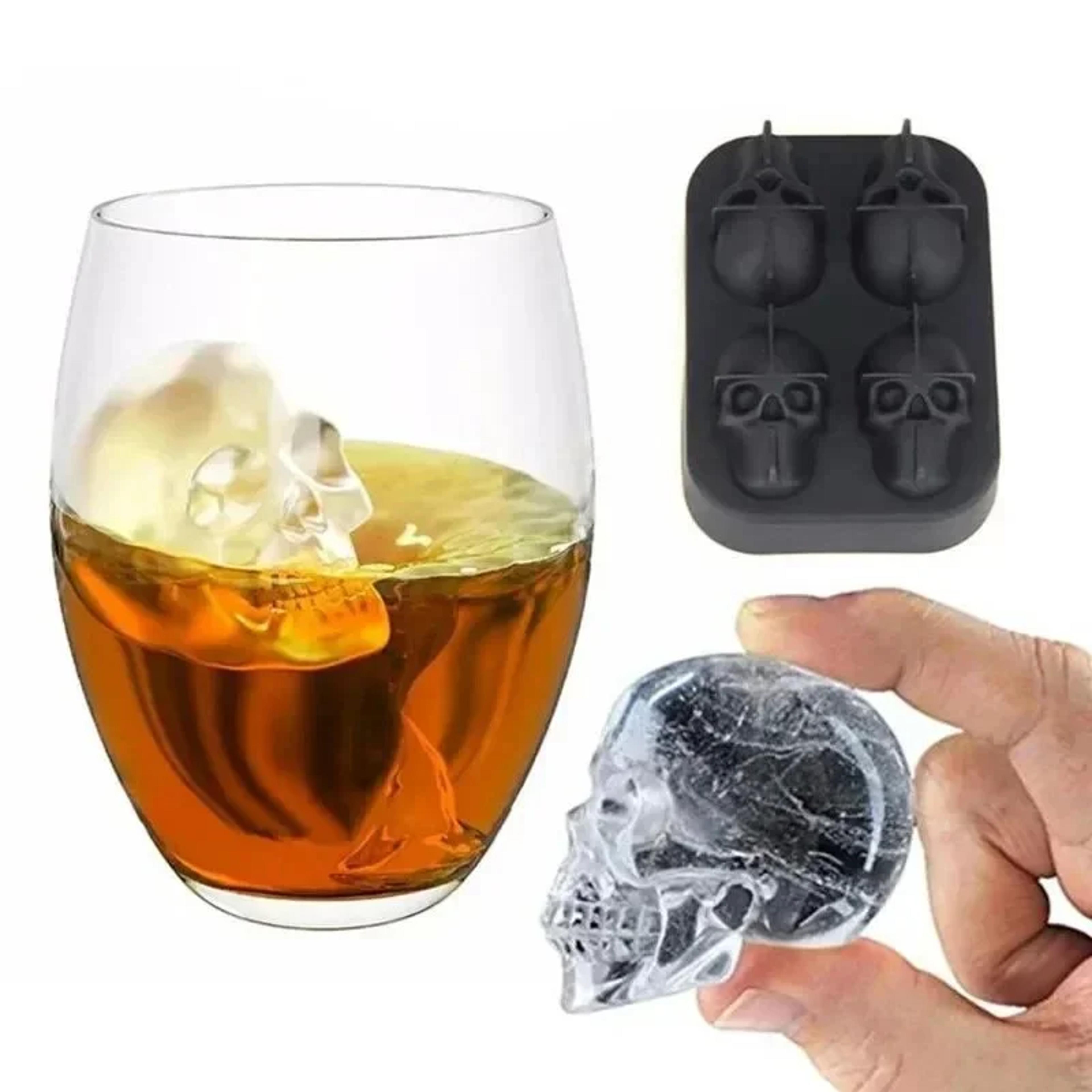 skull ice block mold, skull shape whiskey ice block, silicone skull ice grid, creative ice model for bar