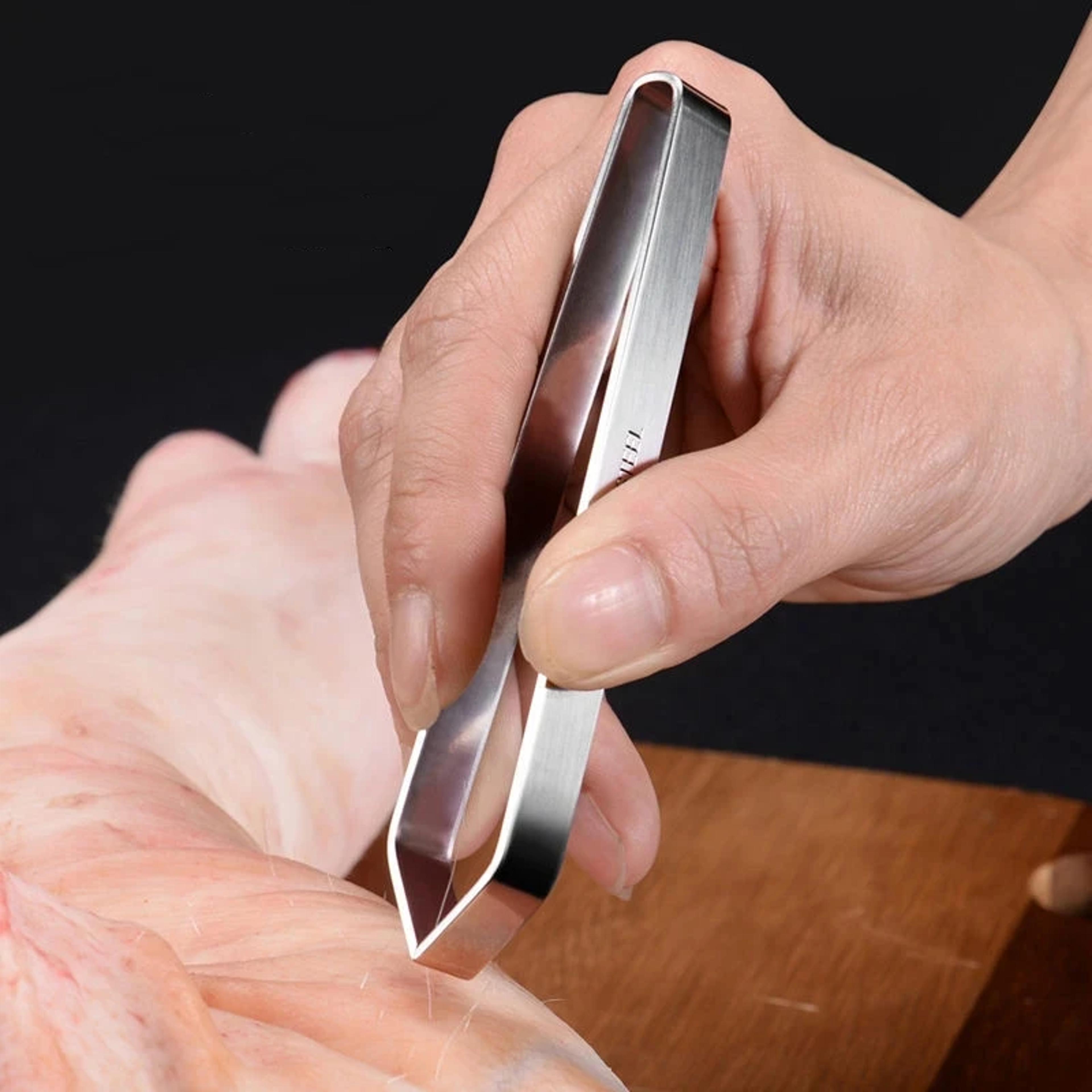 stainless steel fish bone tweezers, pincer clip puller, fish bone plucking clamp for kitchen tools