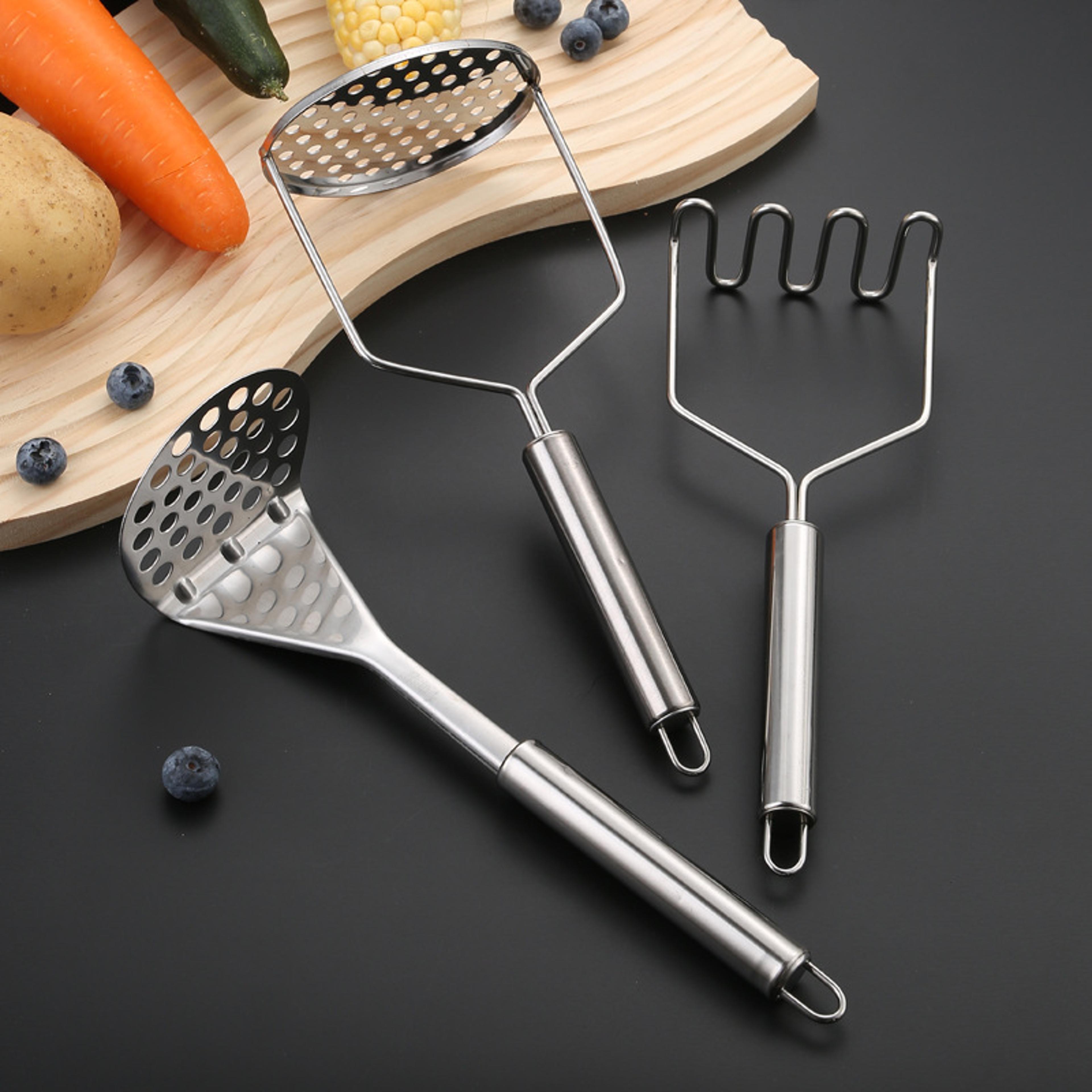 stainless steel potato masher manual food crusher, fruit vegetable pressure mud machine, kitchen tool for children