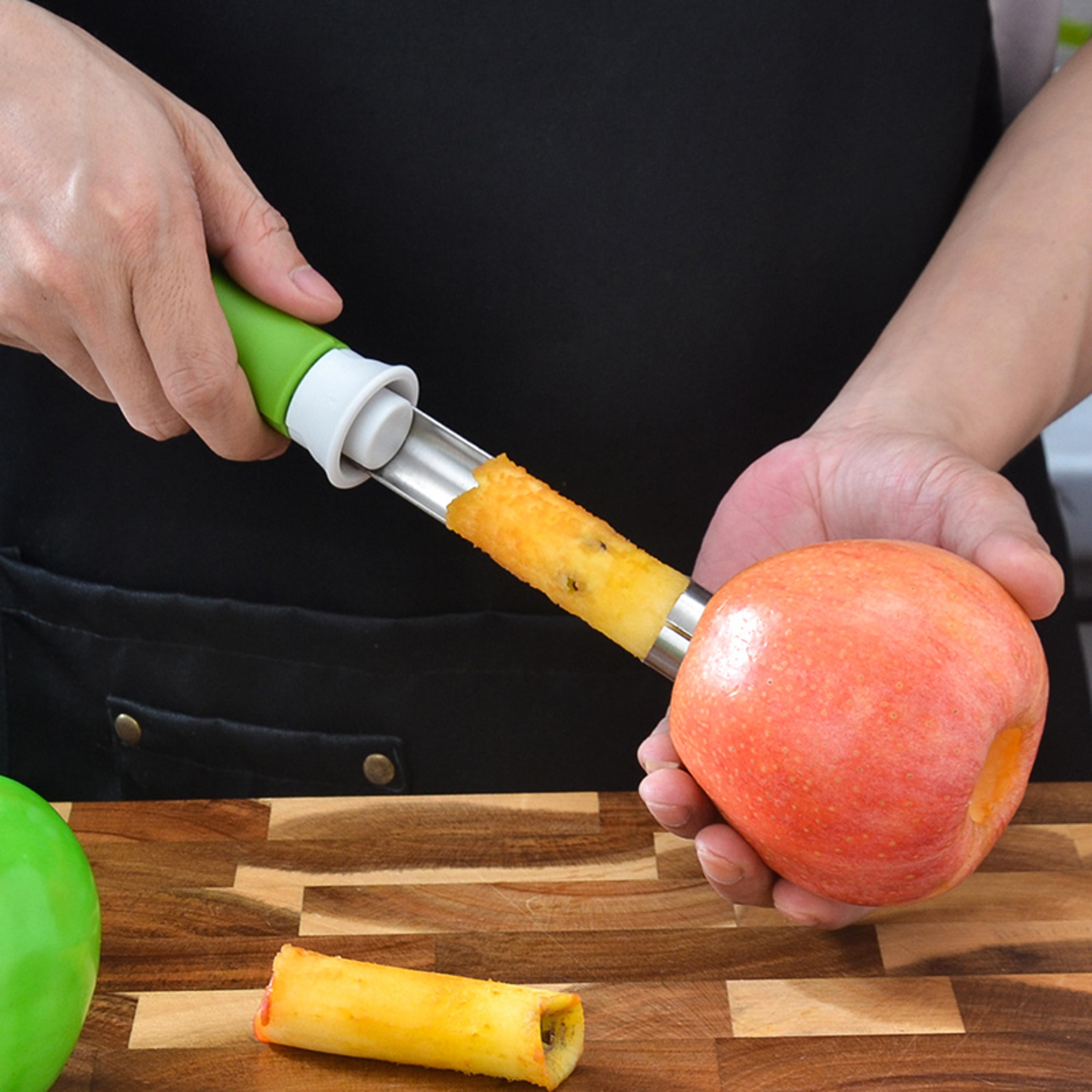 stainless steel fruit corer, adjustable apple core remover tool with peeler, kitchen gadget for pears and apples