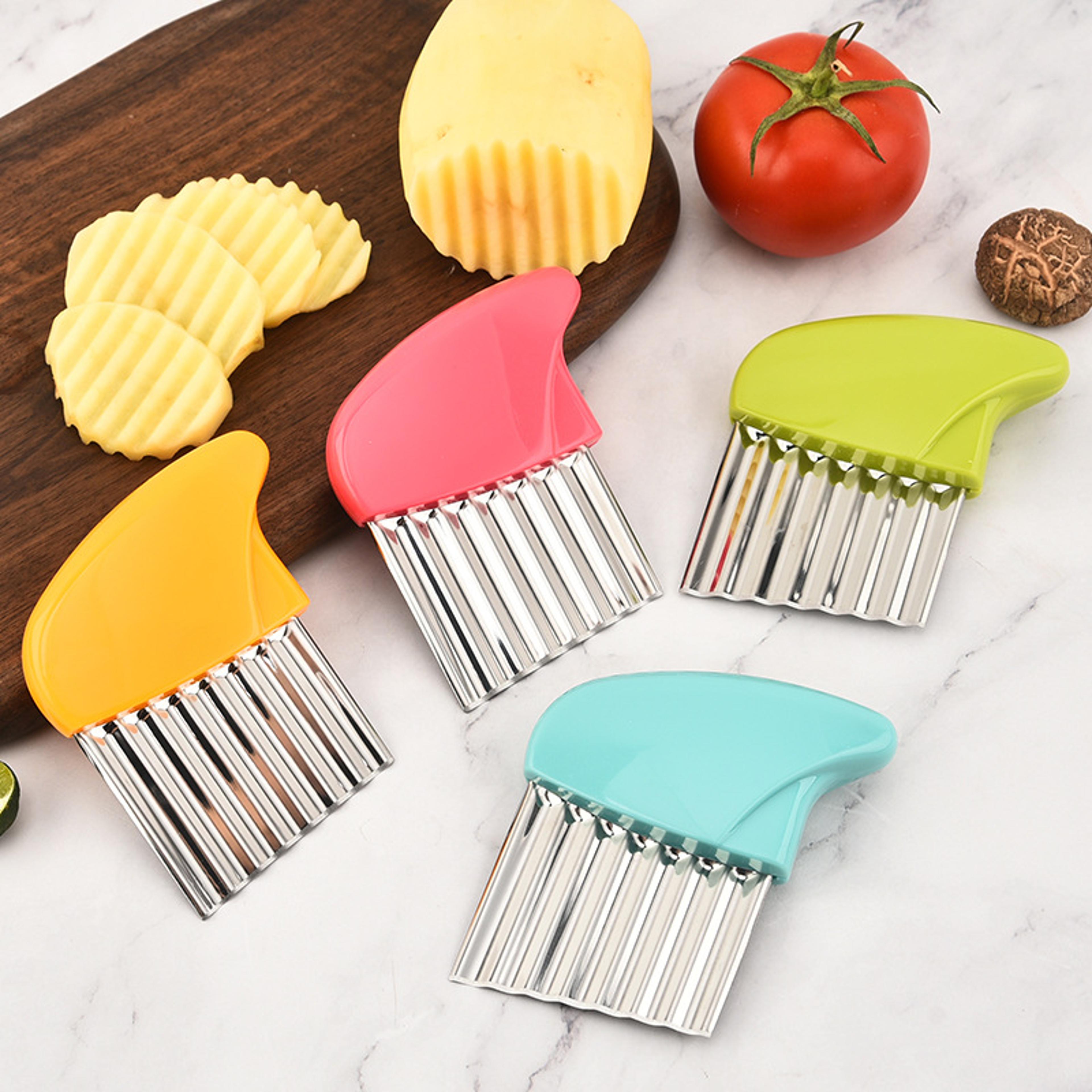 stainless steel potato cutter, wolf tooth potato cutter, wavy potato knife, french fries cutter for perfect slicing