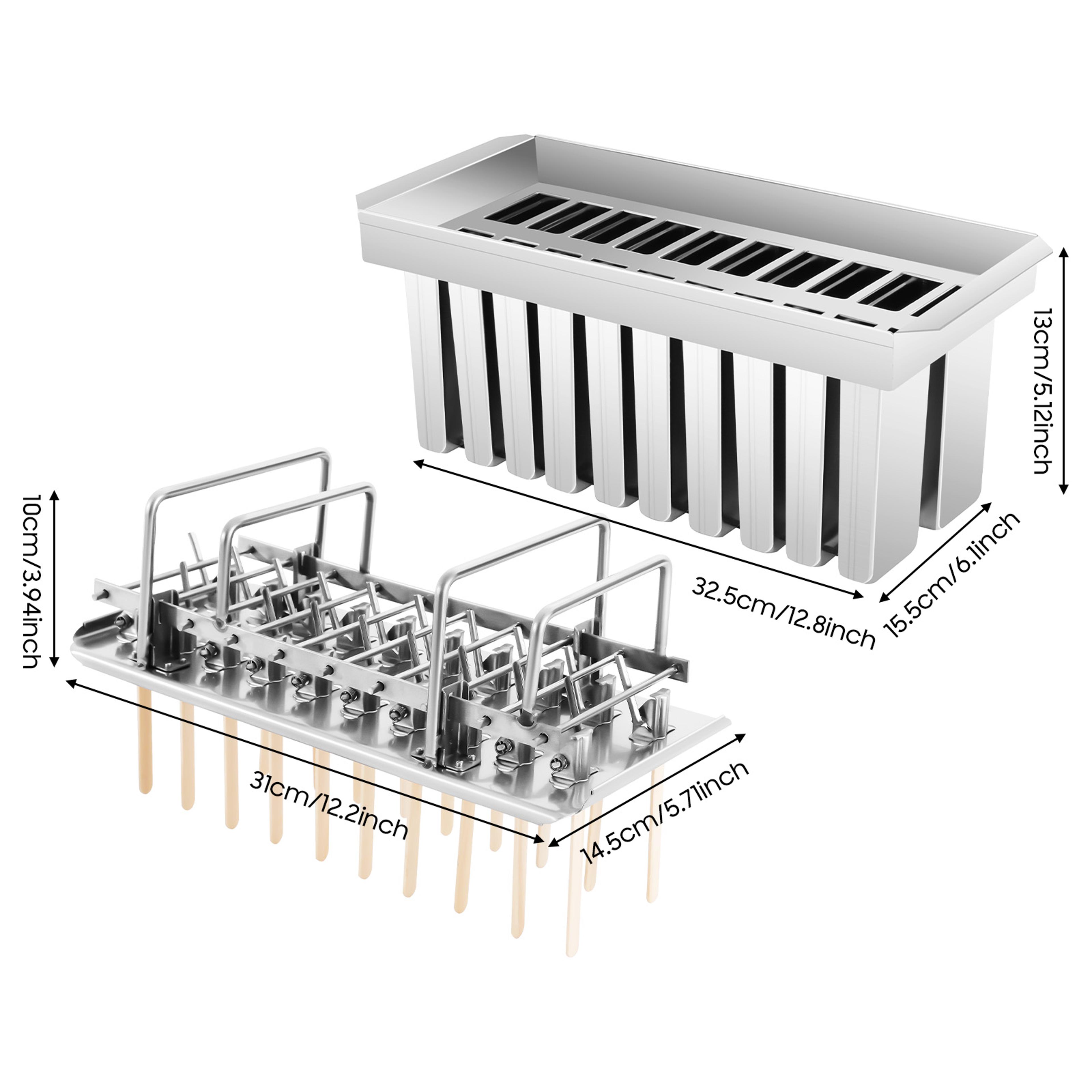 stainless steel popsicle mold set reusable ice cream maker with 304 food grade molds