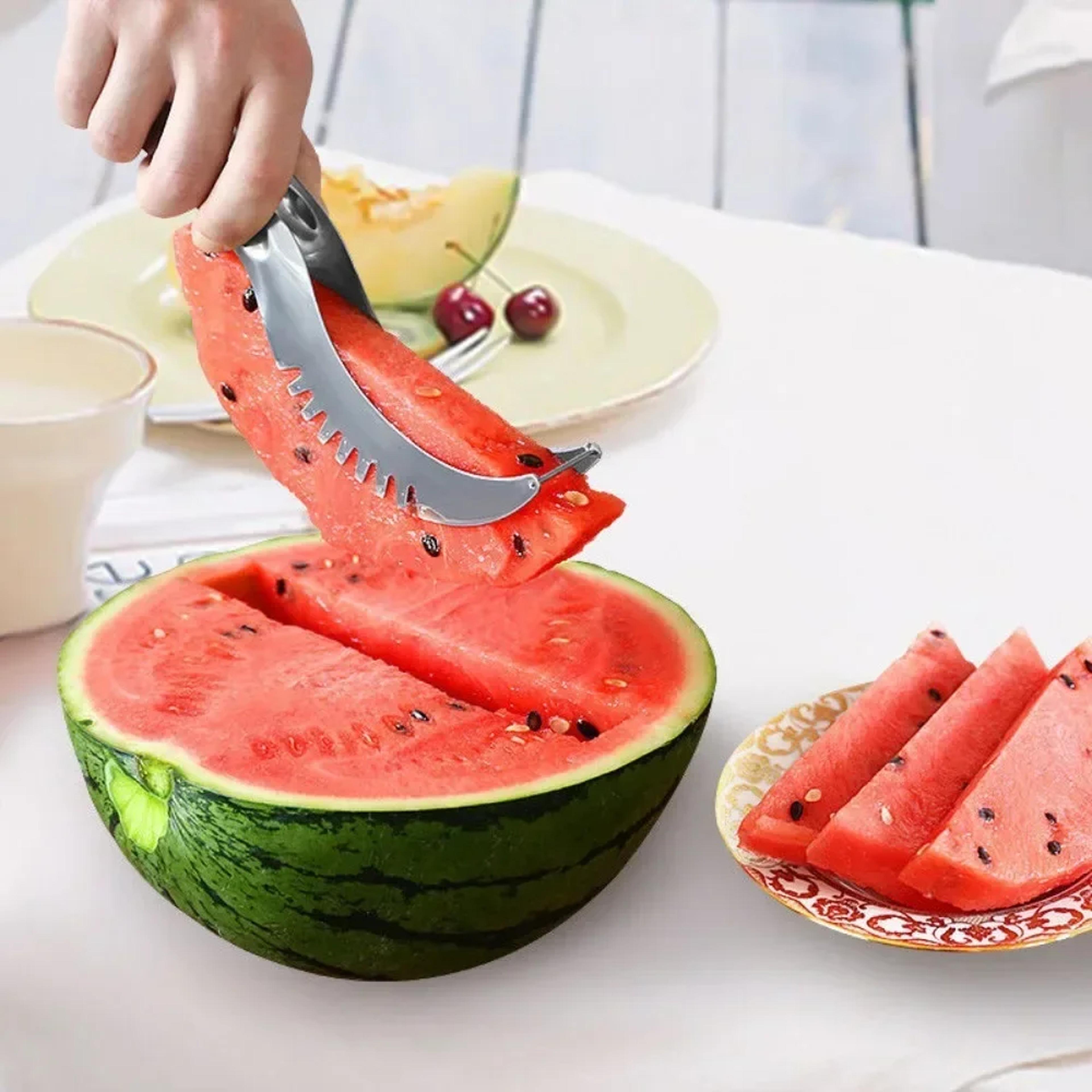 watermelon cube cutter fork stainless steel fruit slicer and serving tool