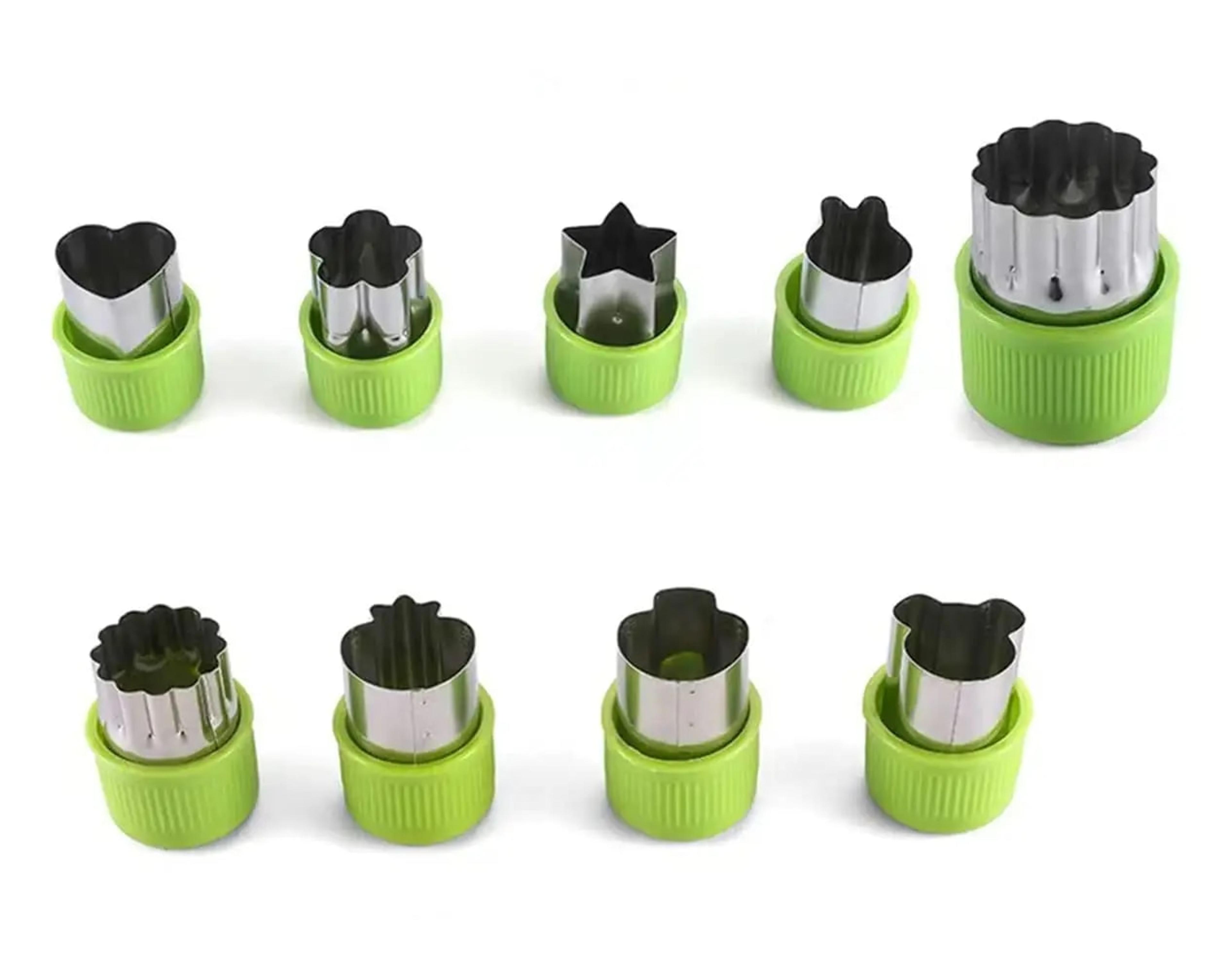 premium 9 piece stainless steel vegetable cutter & fruit cookie stamps kitchen tool