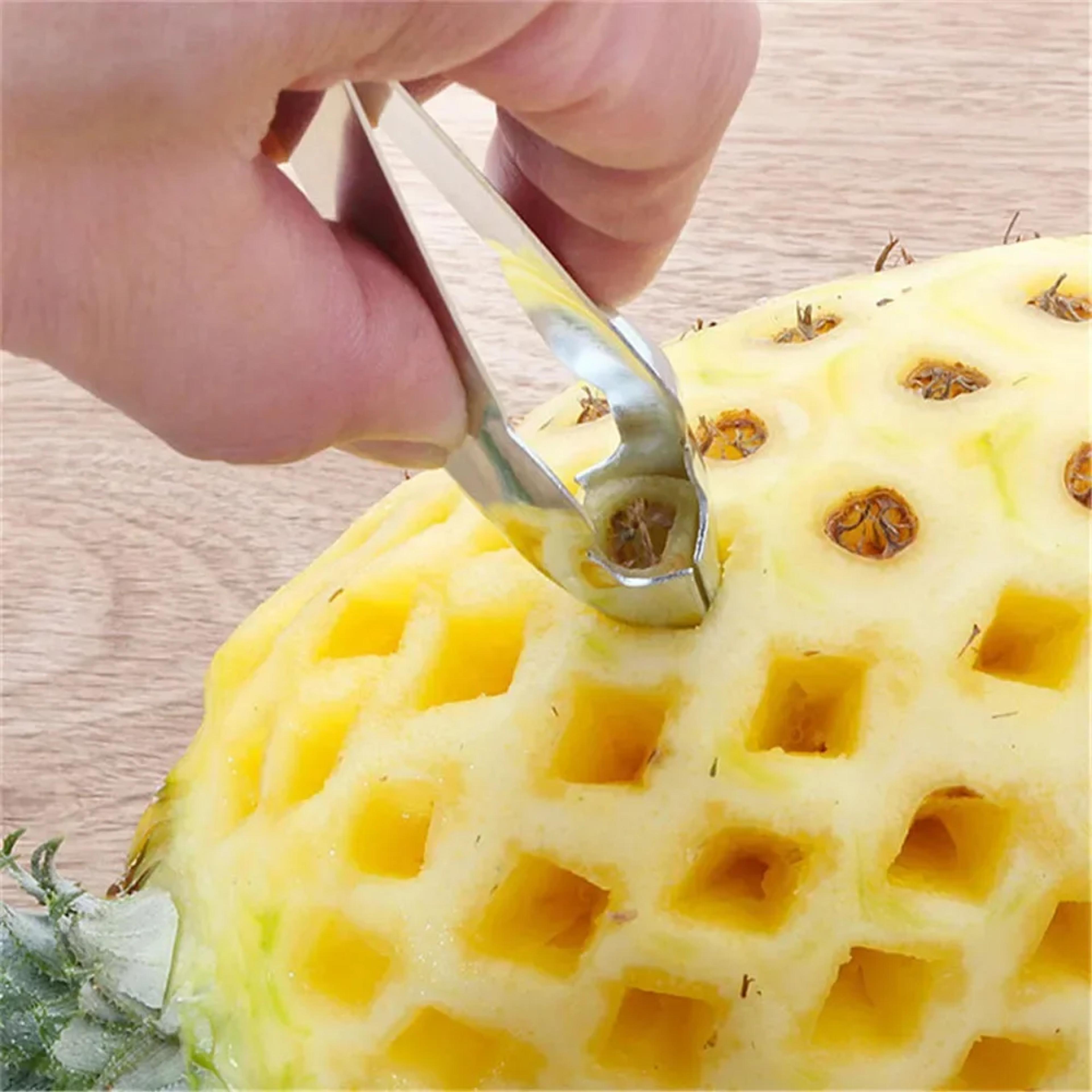 premium stainless steel pineapple corer slicer & strawberry huller fruit peeler cutter
