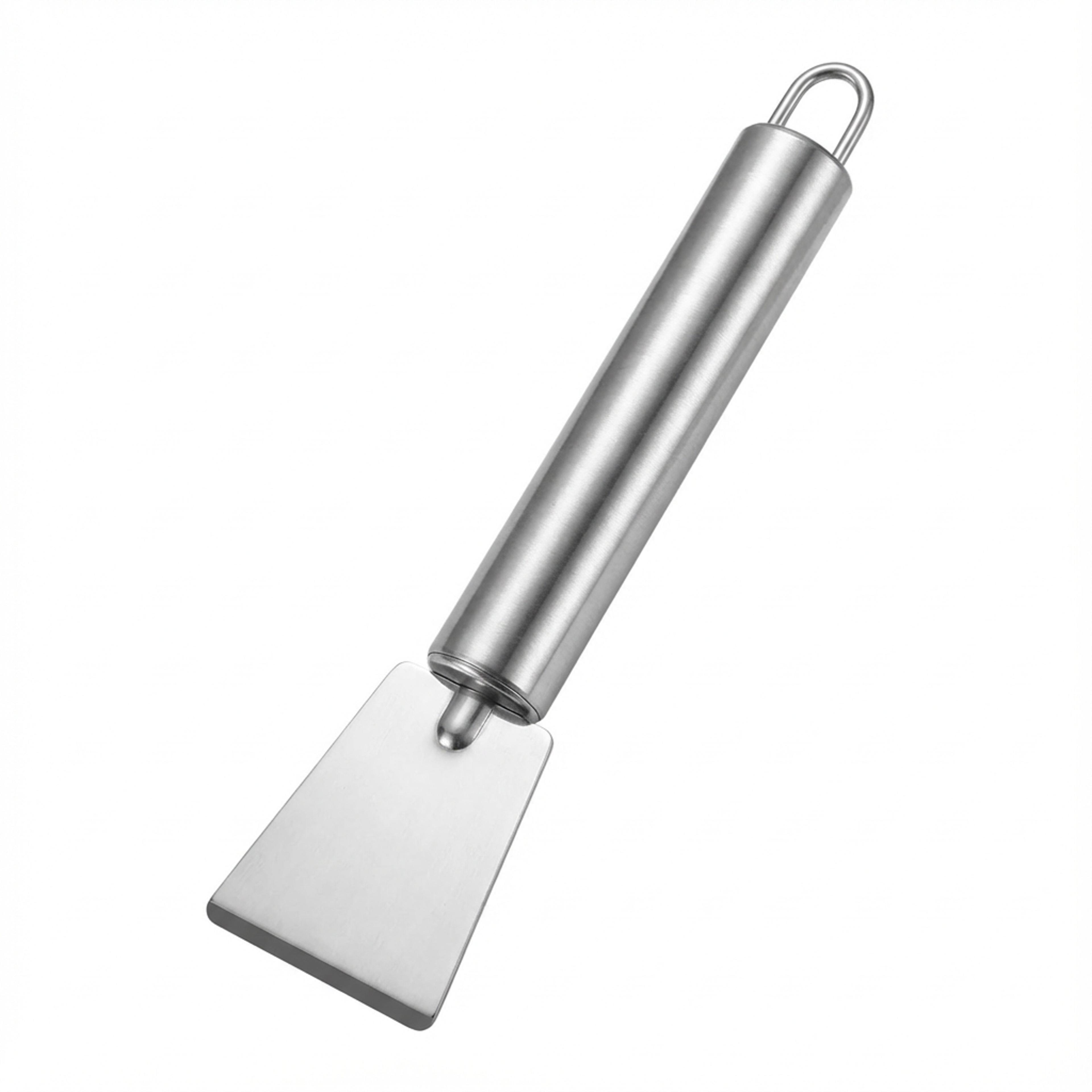 heavy-duty stainless steel kitchen scraper for pots, stovetops & grill grime removal