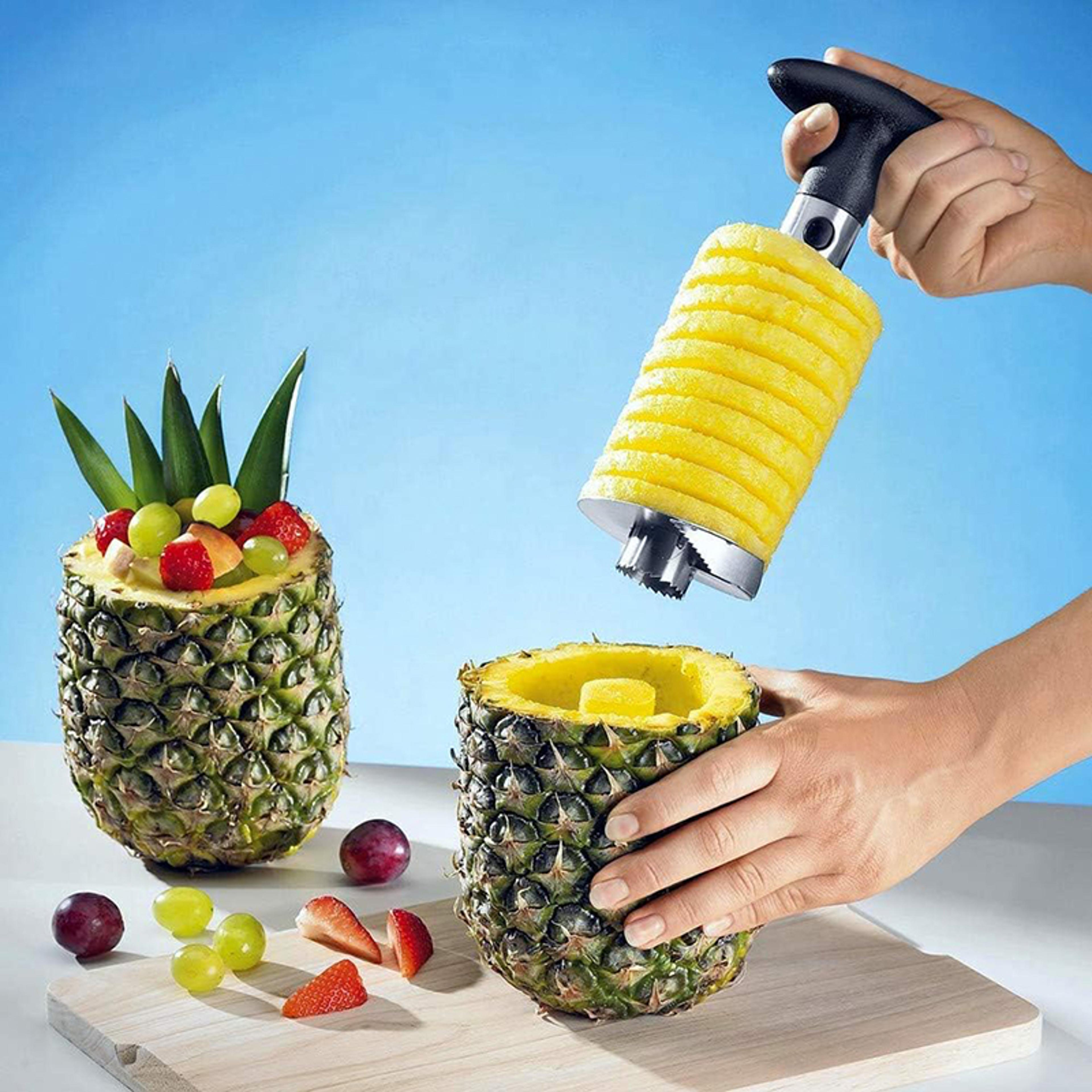 freshtwist stainless steel pineapple corer and slicer tool for perfect fruit rings