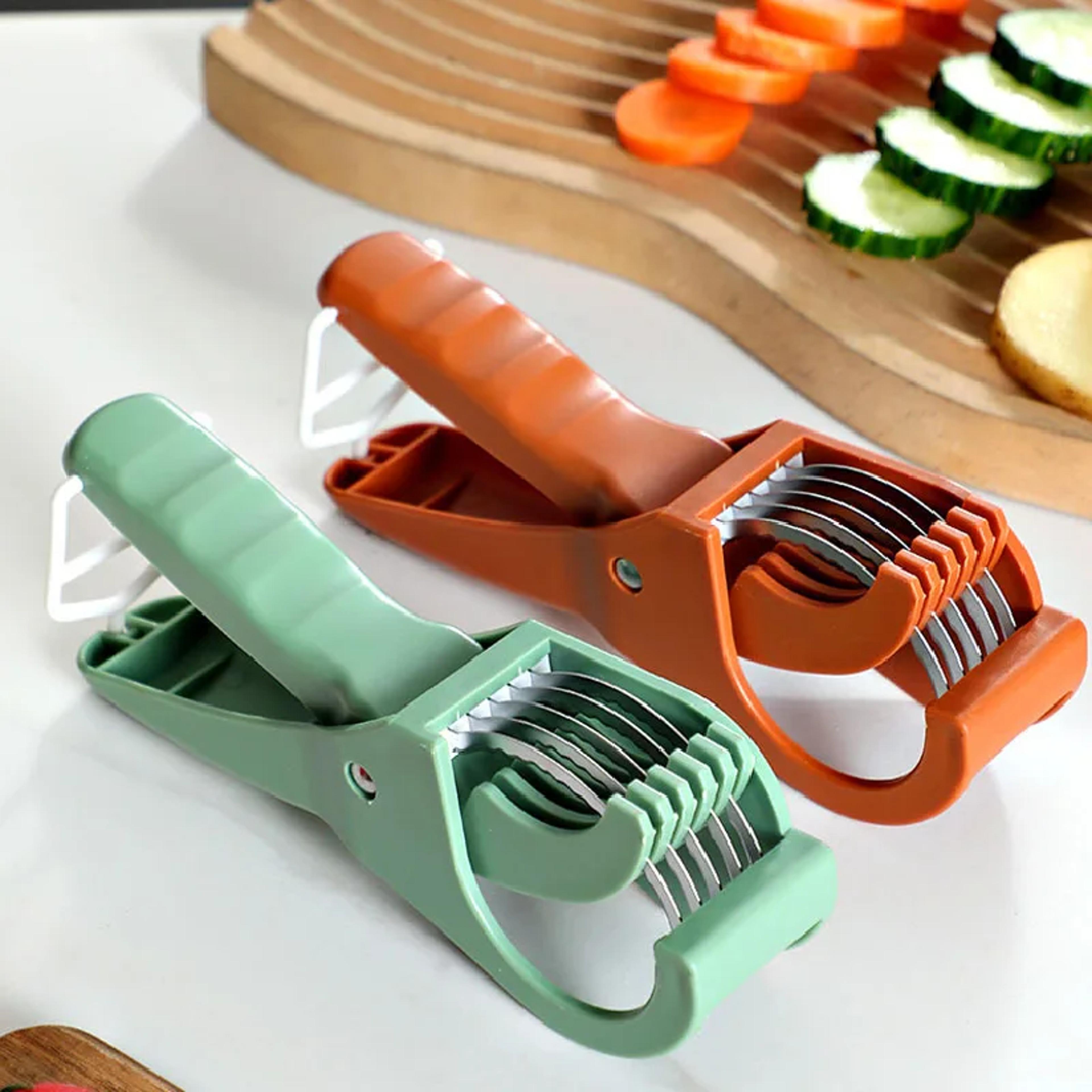 premium stainless steel vegetable slicer & fruit slicer for fast, effortless salad prep