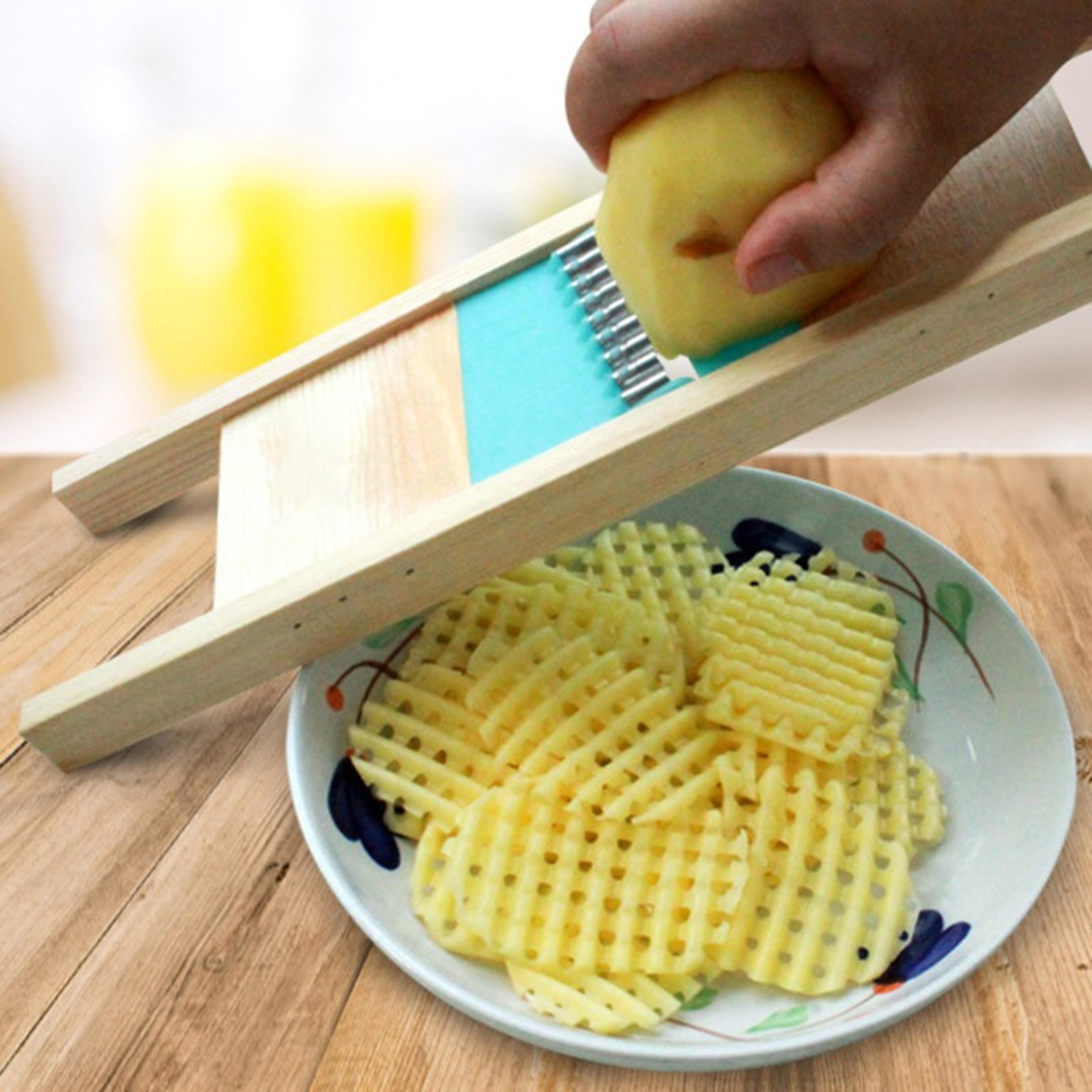 handheld stainless steel waffle & fries potato grid cutter slicer