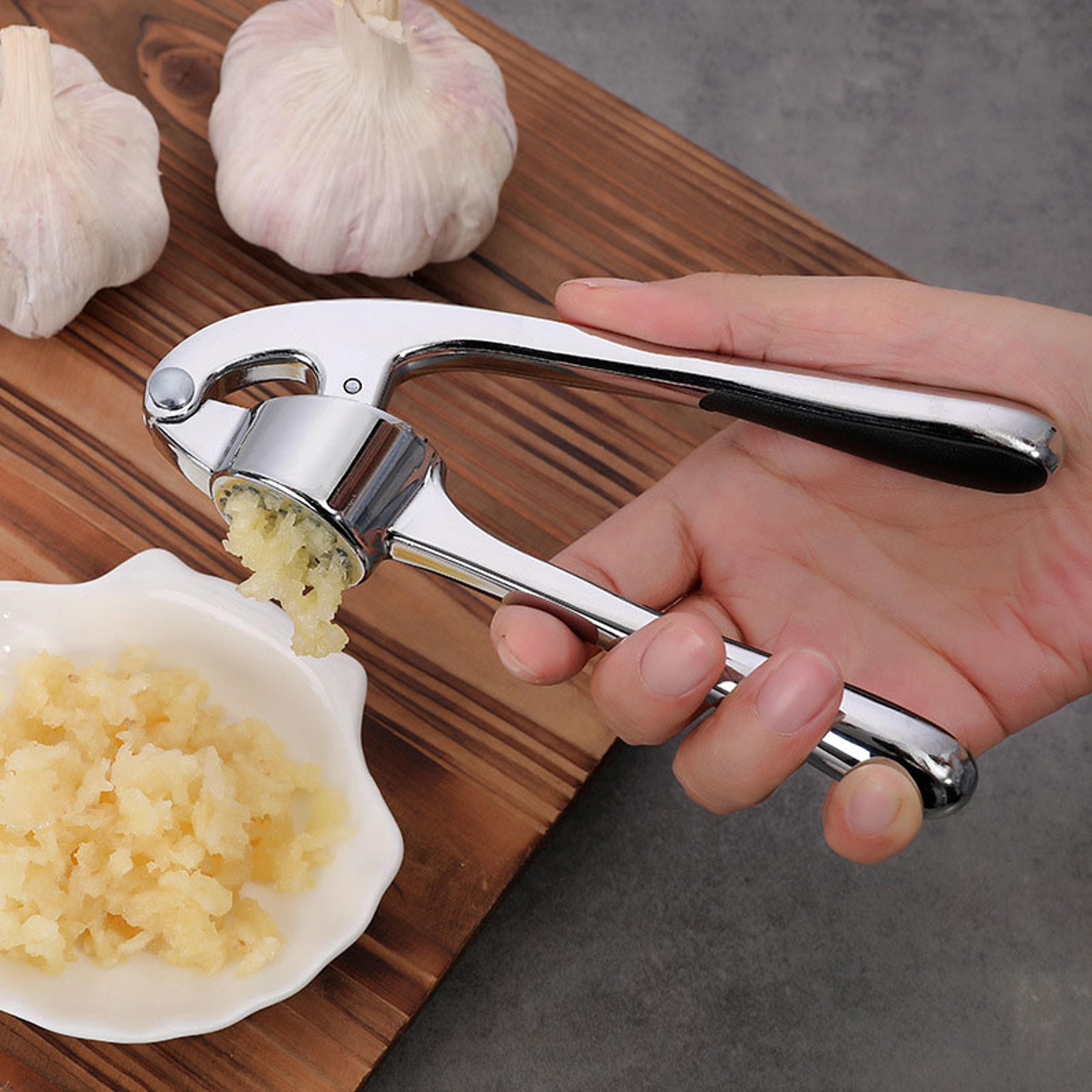 premium zinc alloy garlic rocker press manual garlic crusher & mincer tool