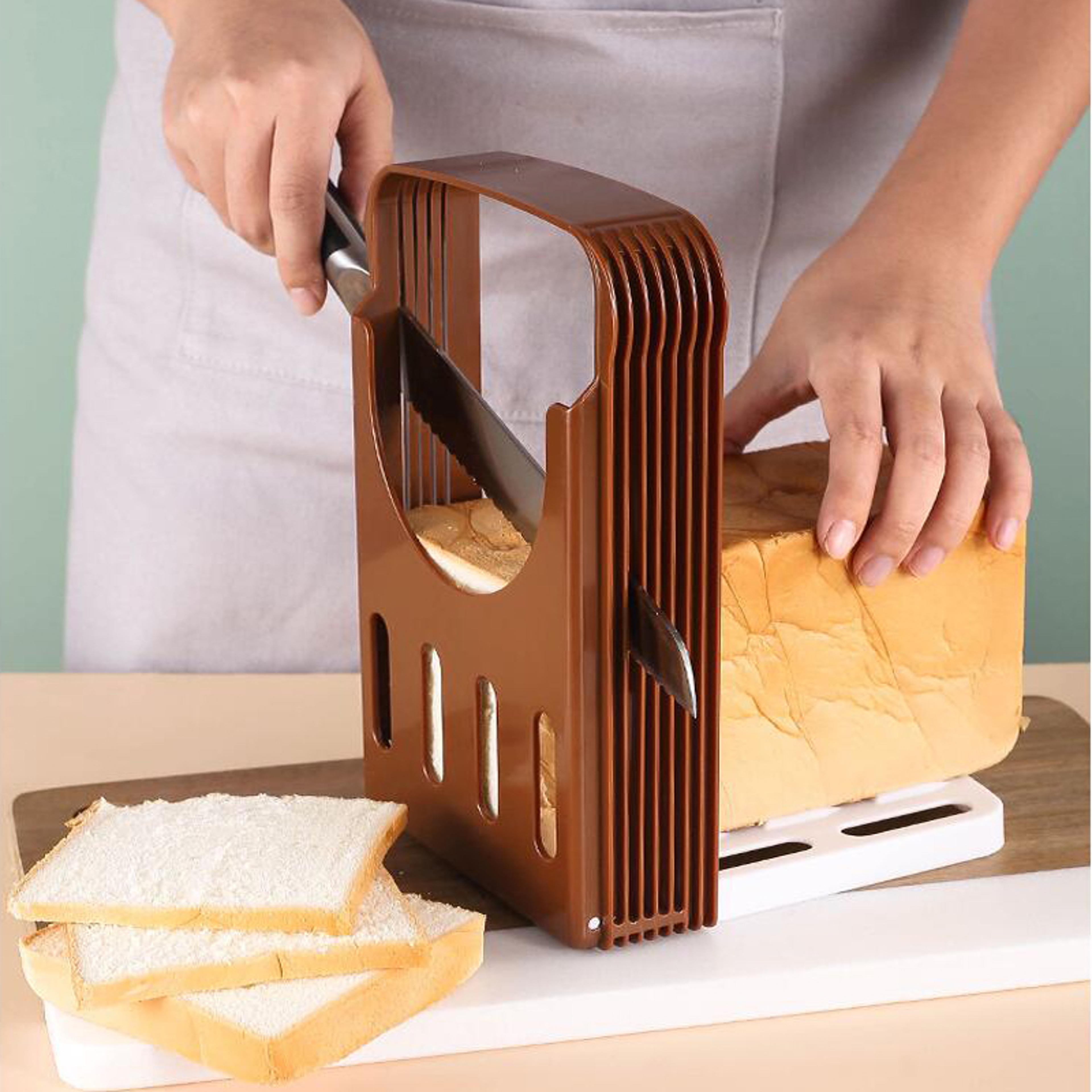 ultimate bread cutting guide stand foldable bread slicer & toast slicer for perfect loaves