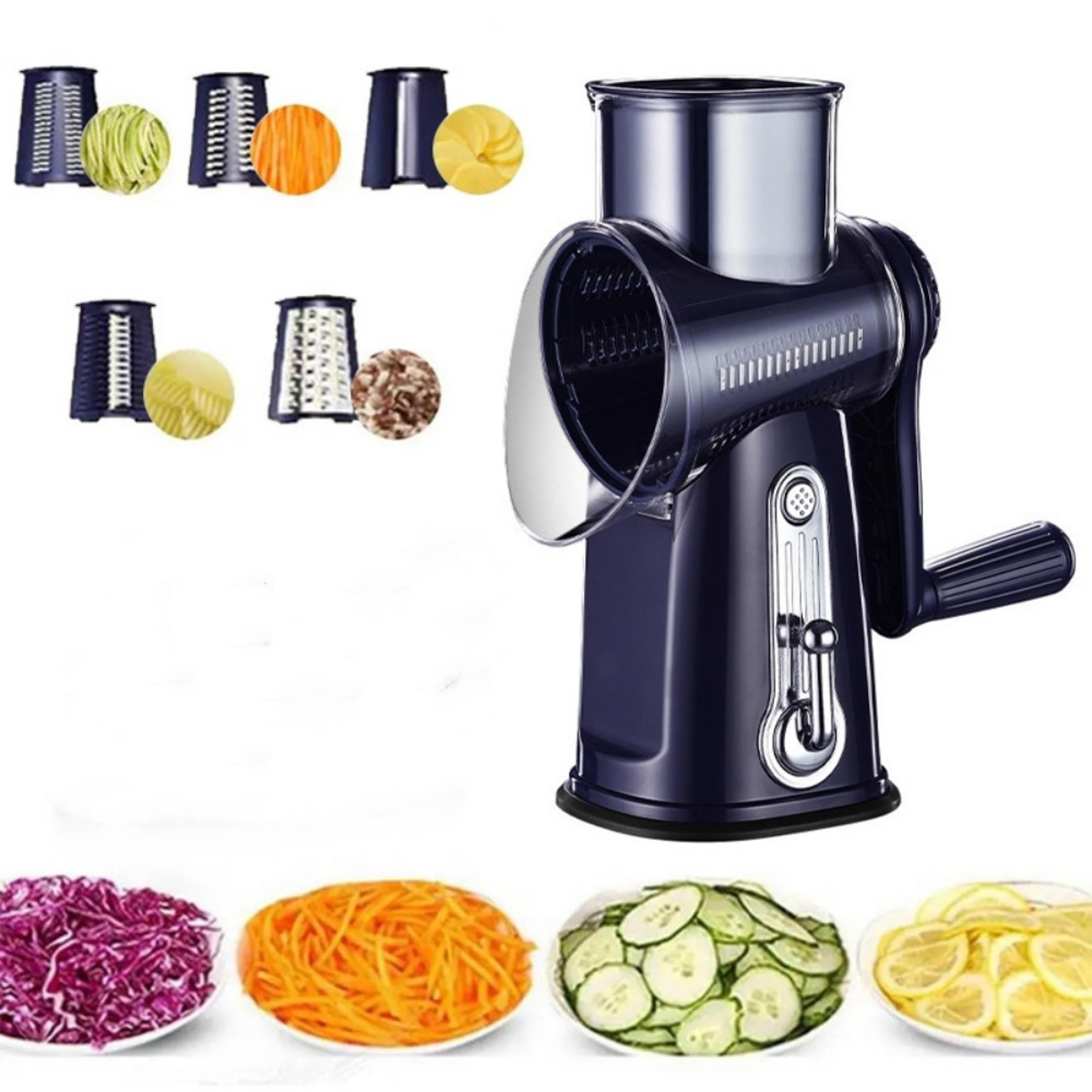 5 blade rotary vegetable slicer & cheese grater hand crank kitchen cutter