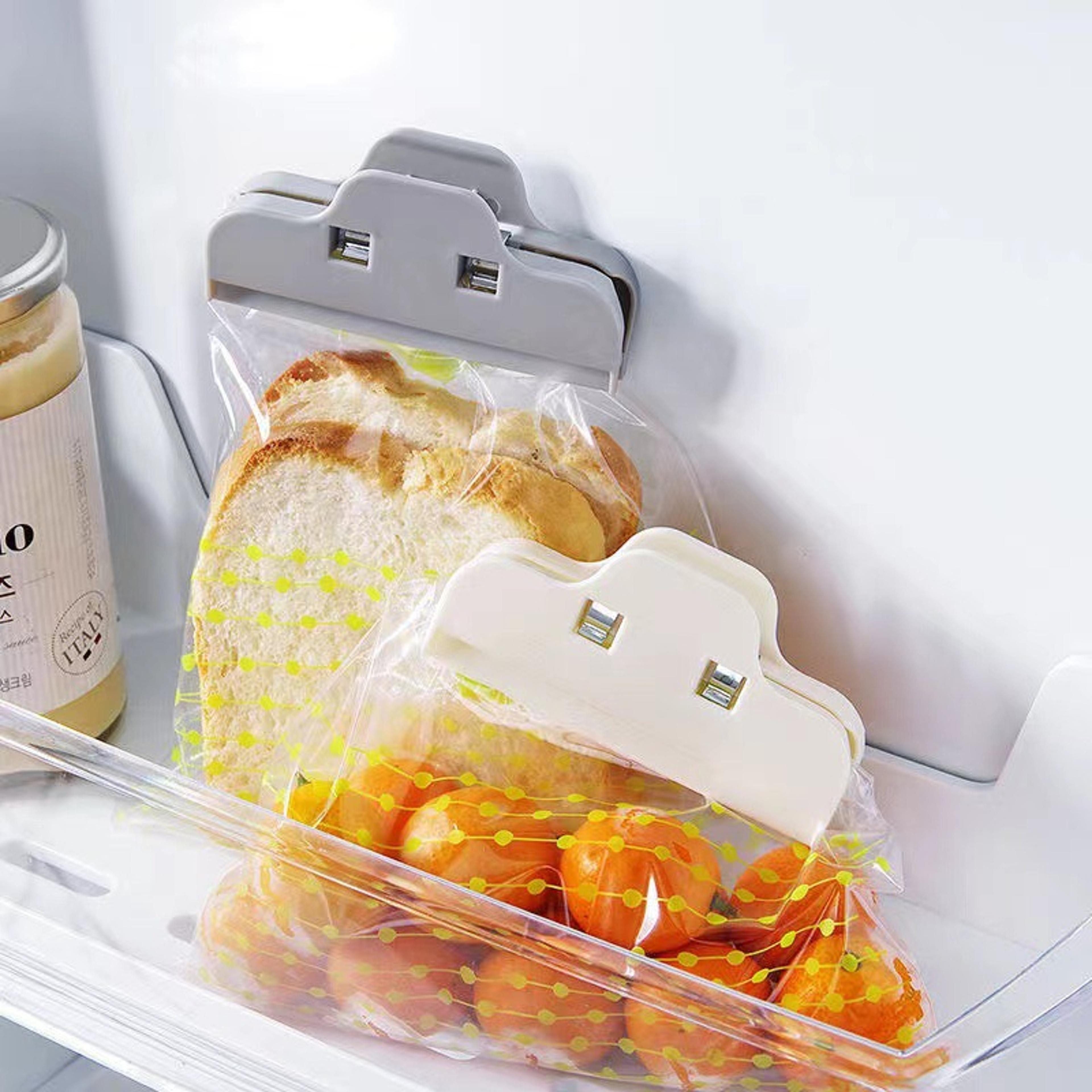 premium portable food bag sealing clips 4 pack reusable bag sealing clips & snack bag clips for kitchen storage