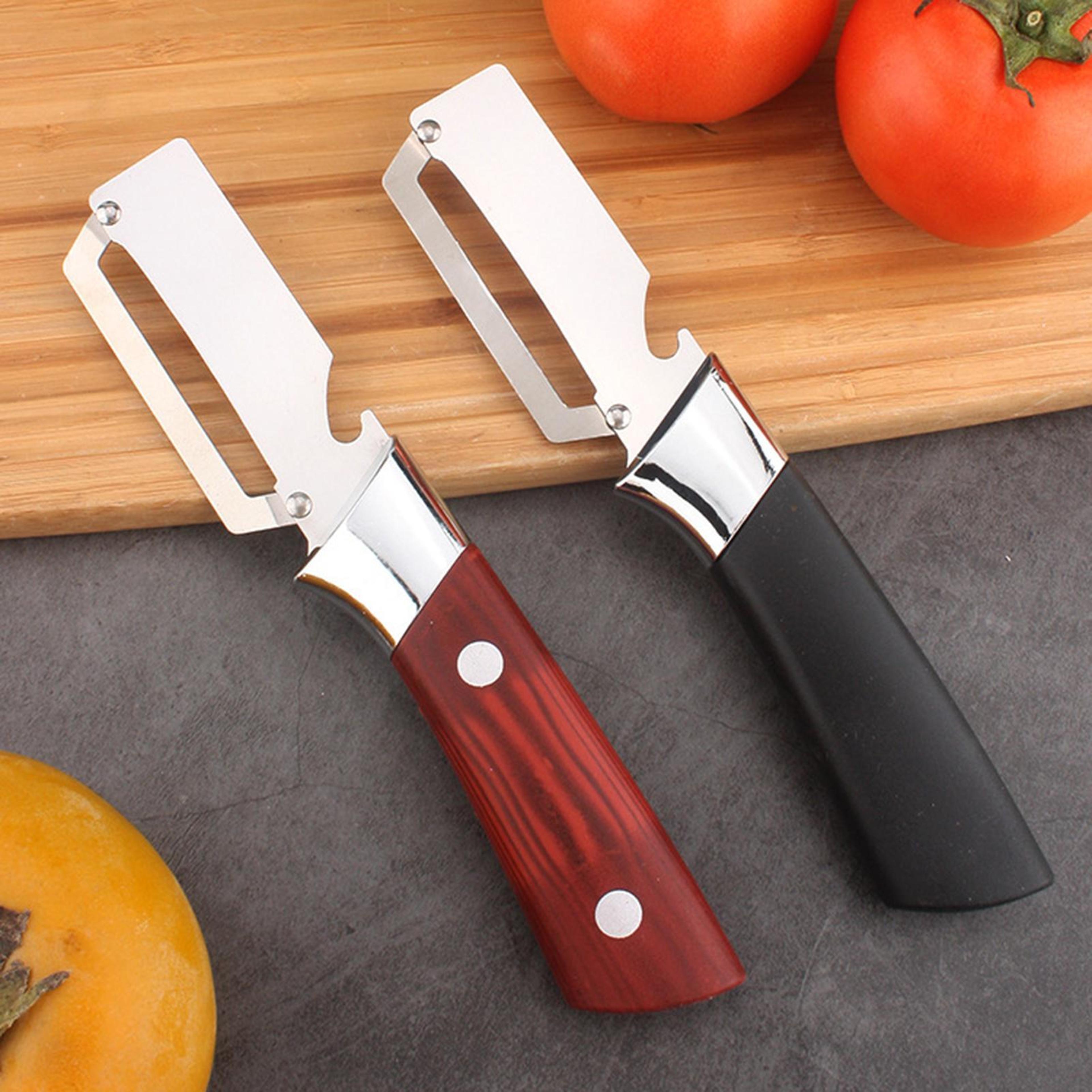 2 in 1 stainless steel vegetable peeler & bottle opener kitchen tool