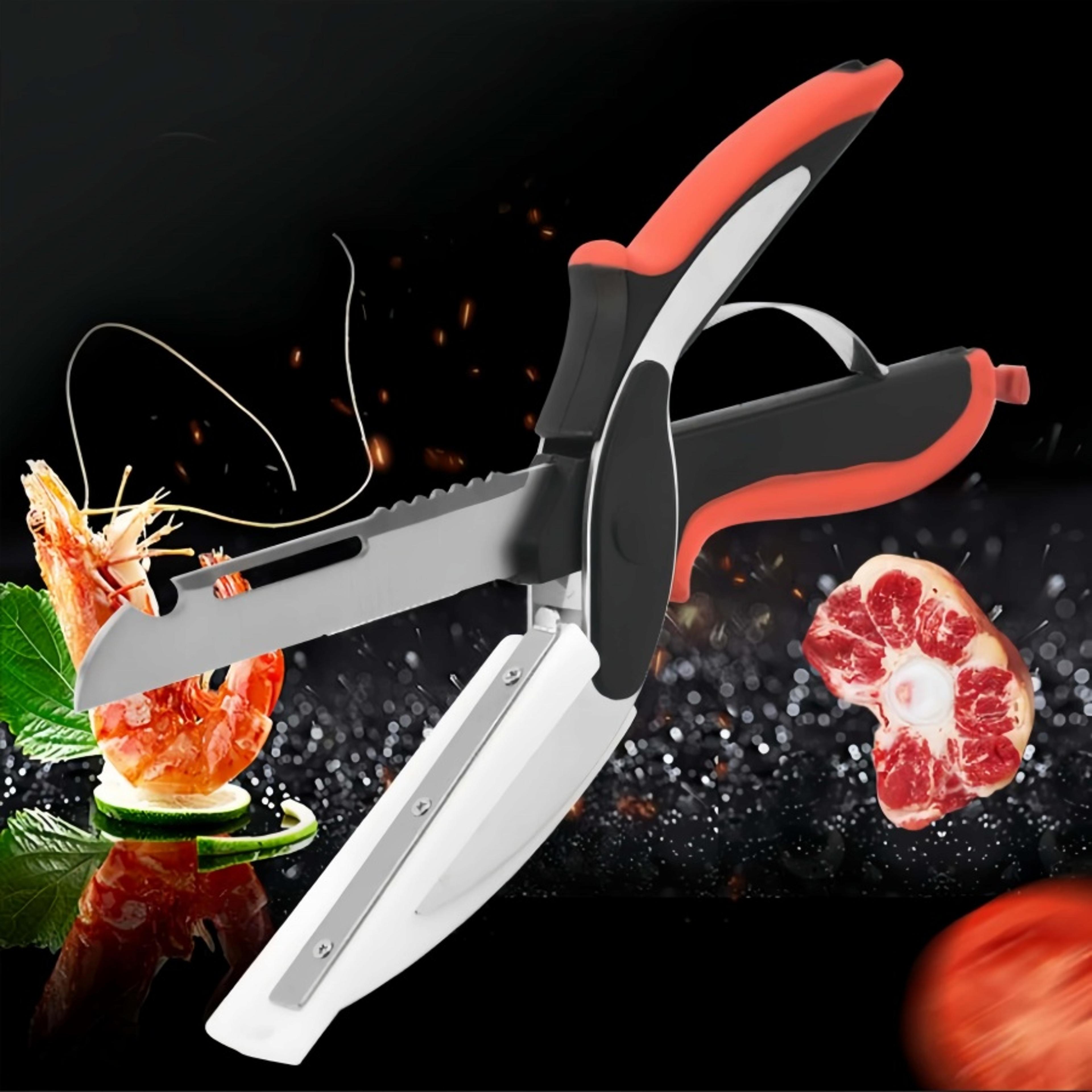 smart cut pro 6-in-1 kitchen scissors & cutting board food chopper