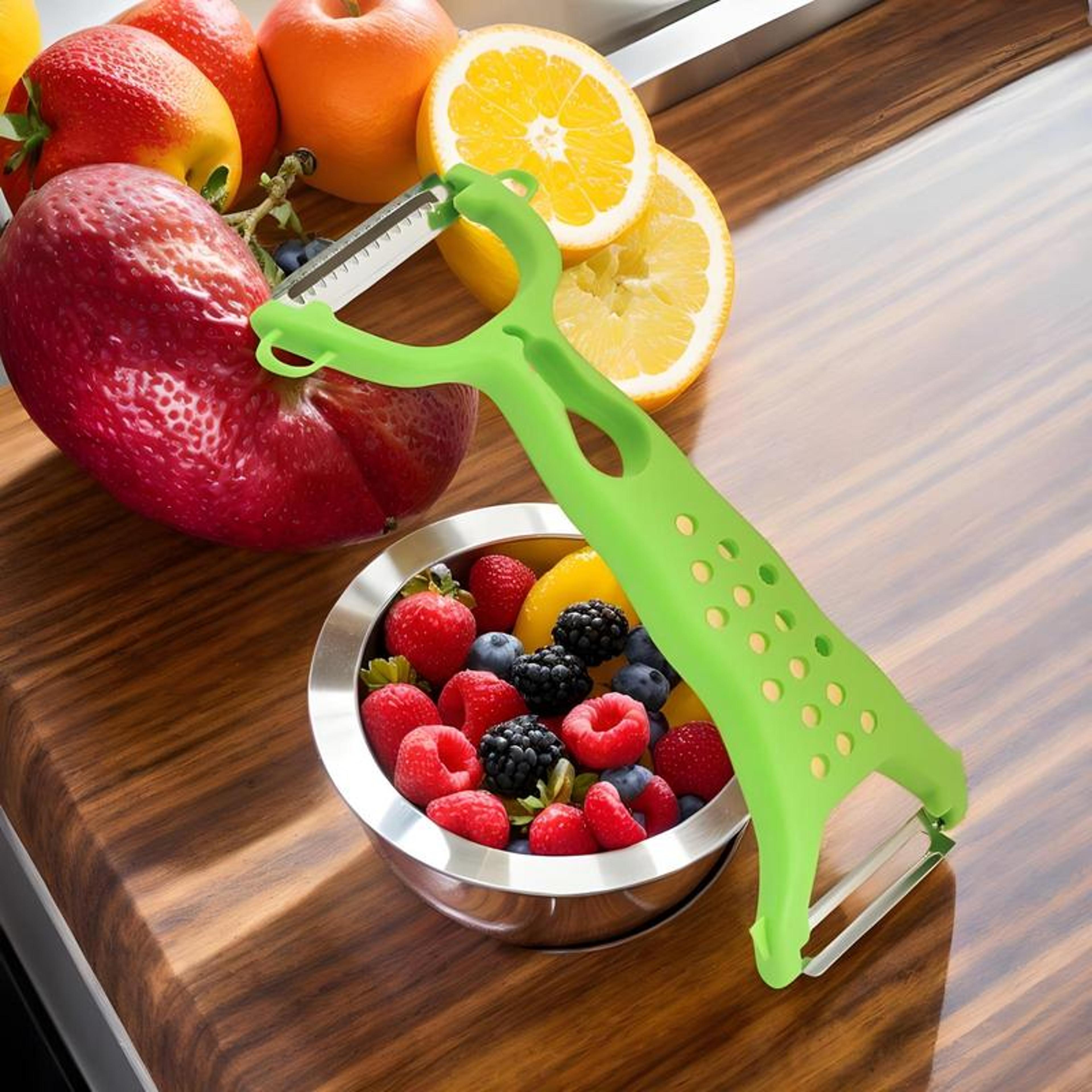 stainless steel dual edge vegetable peeler & julienne cutter for fruits and potatoes