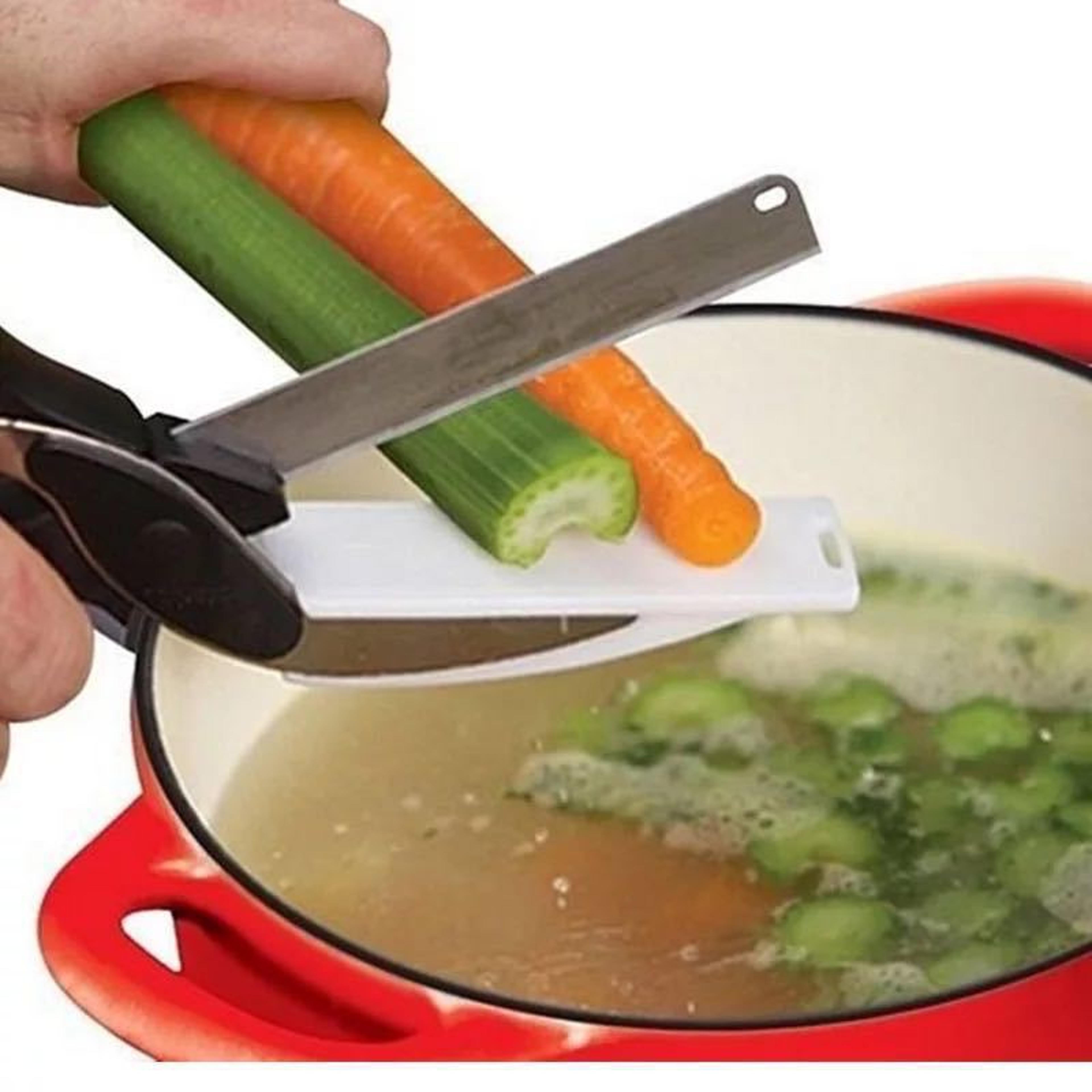 smart cut 2 in 1 kitchen scissors knife multifunction kitchen scissors for fast food prep