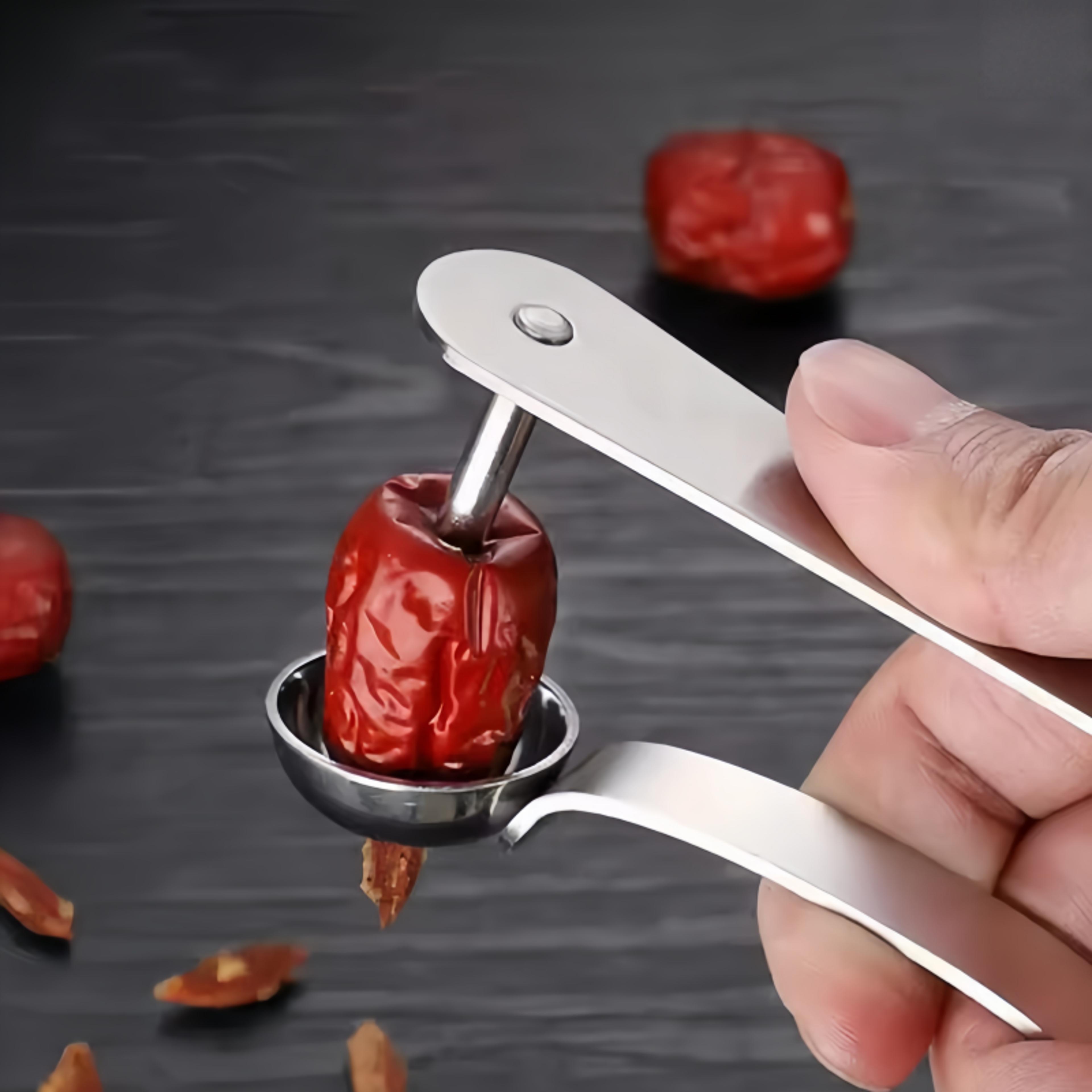 stainless steel cherry & date pitter core remover tool
