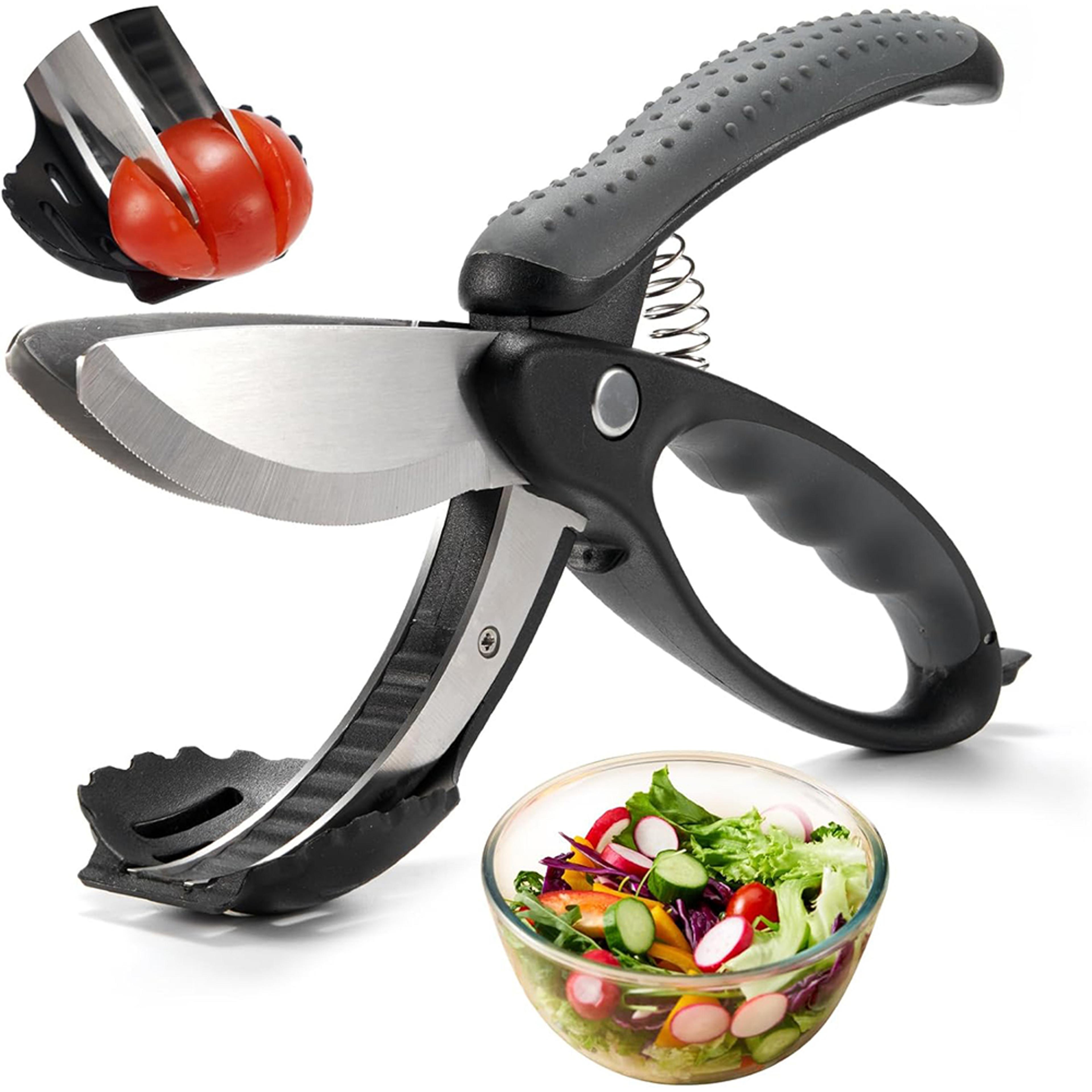 fresh cut pro salad scissors & chopper double blade salad cutter for fast meal prep