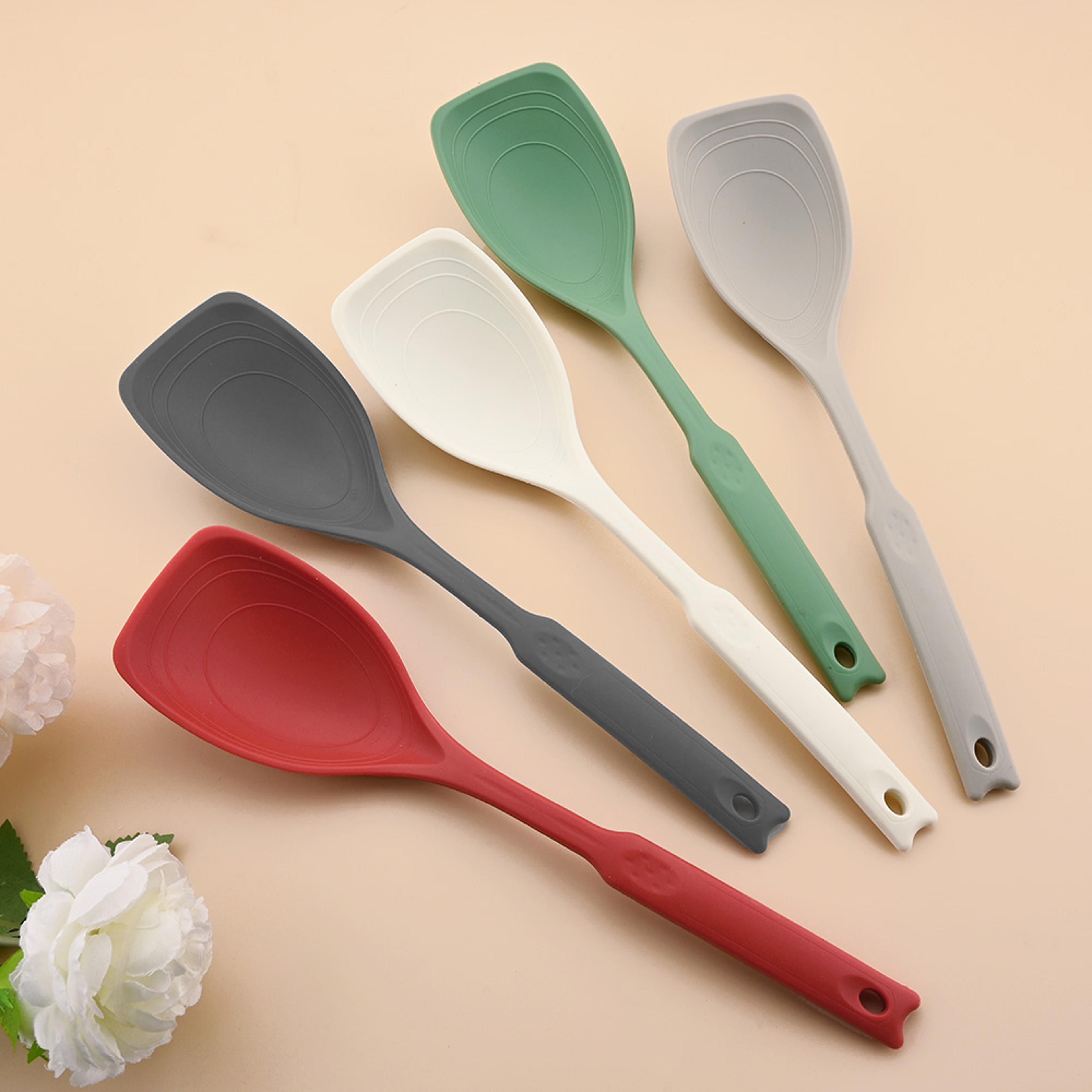 food grade silicone non stick spatula & soup spoon heat resistant kitchen cooking tool