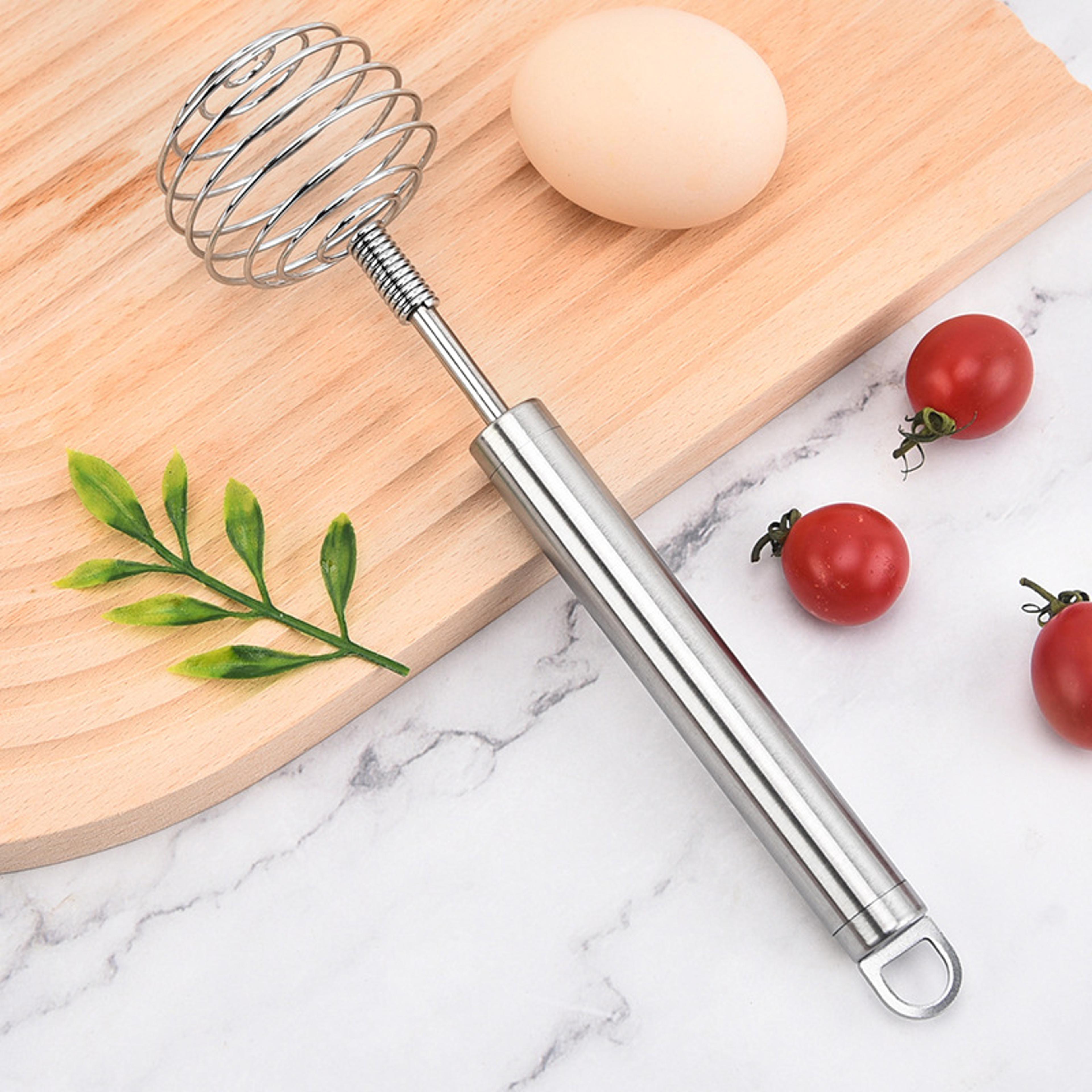 stainless steel spring whisk semi automatic egg beater handheld butter mixer kitchen tool