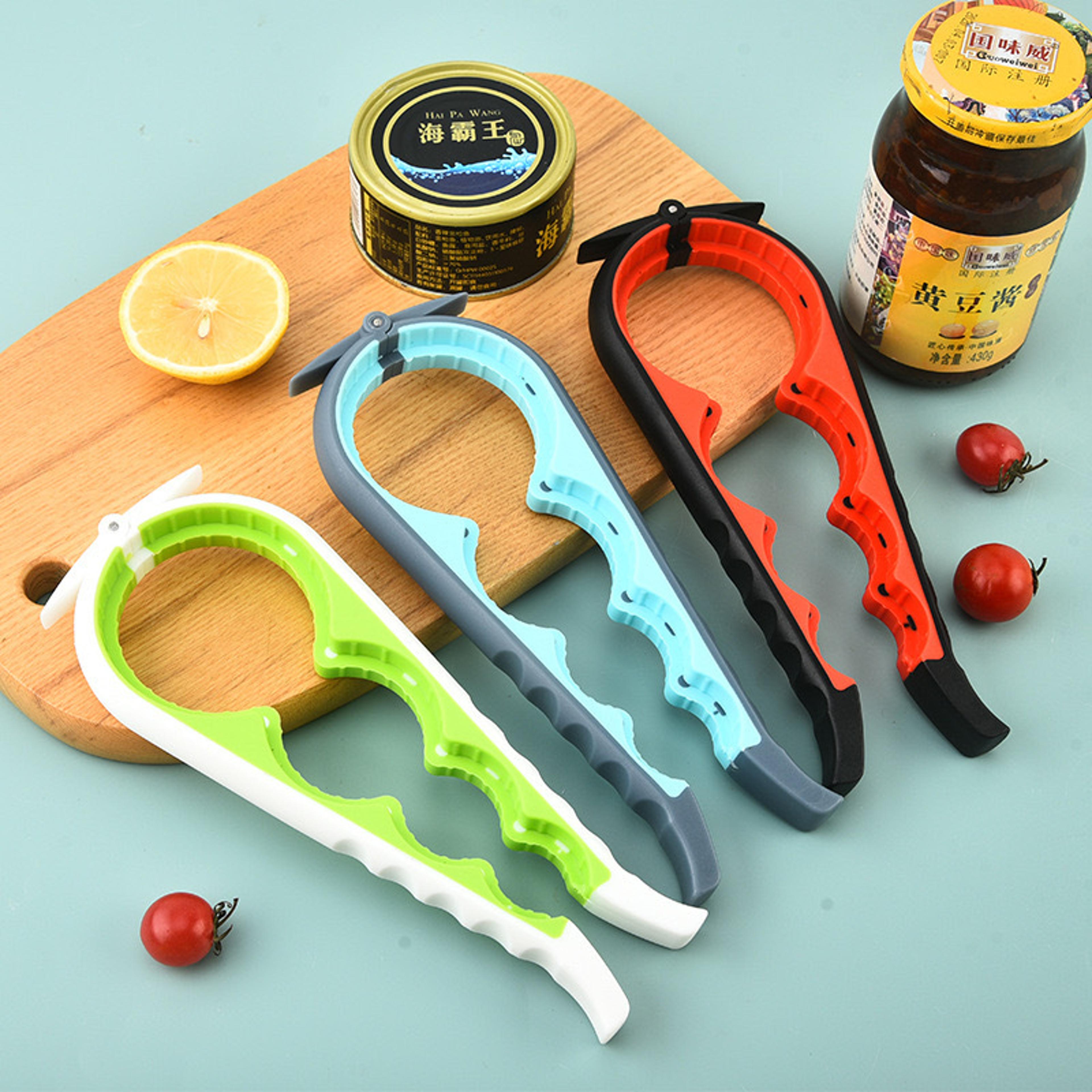 4 in 1 multi functional can & bottle opener with anti slip grip kitchen tool