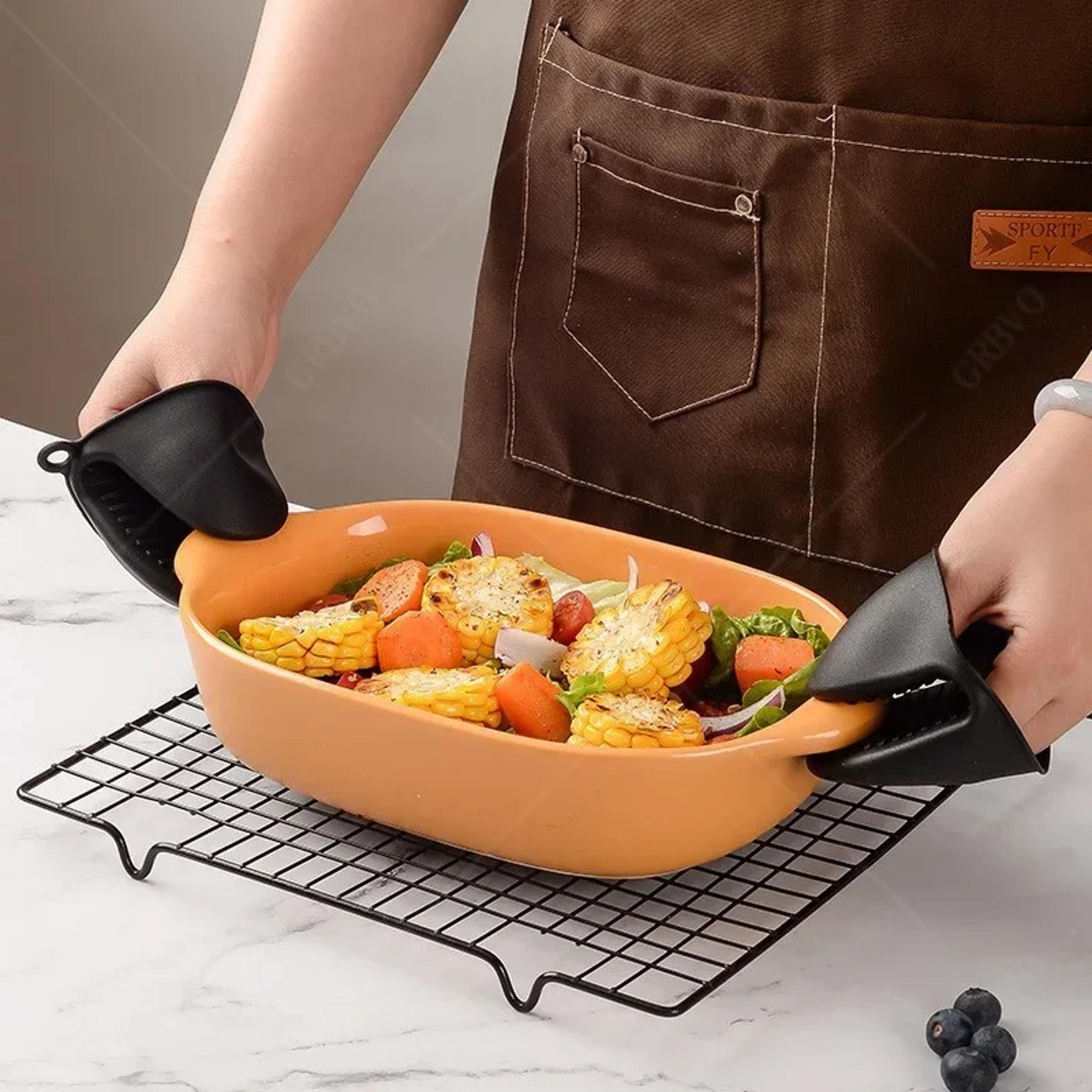 silicone pinch oven mitts set heat resistant non slip pot holder clips