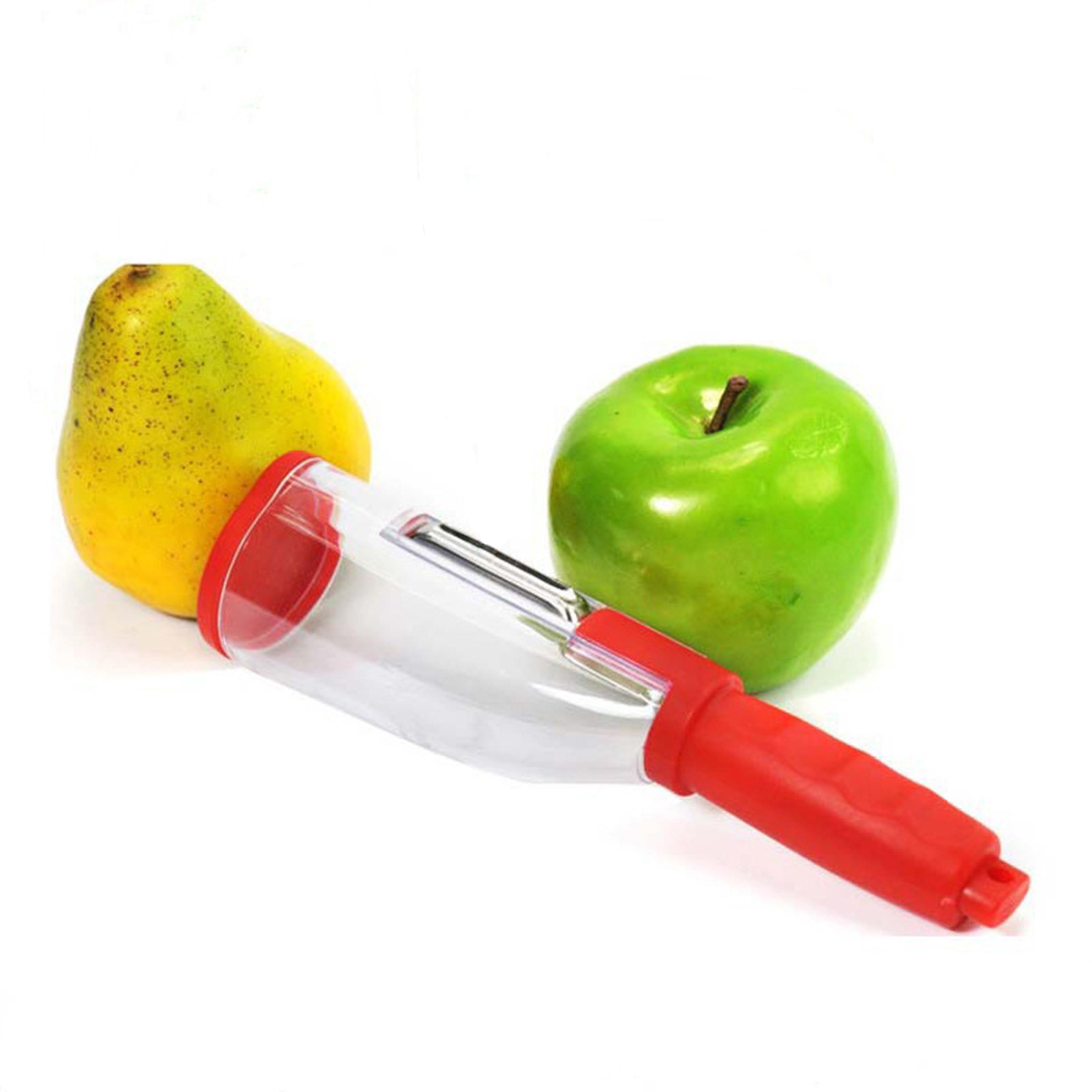 smart peel catch vegetable & fruit peeler with container