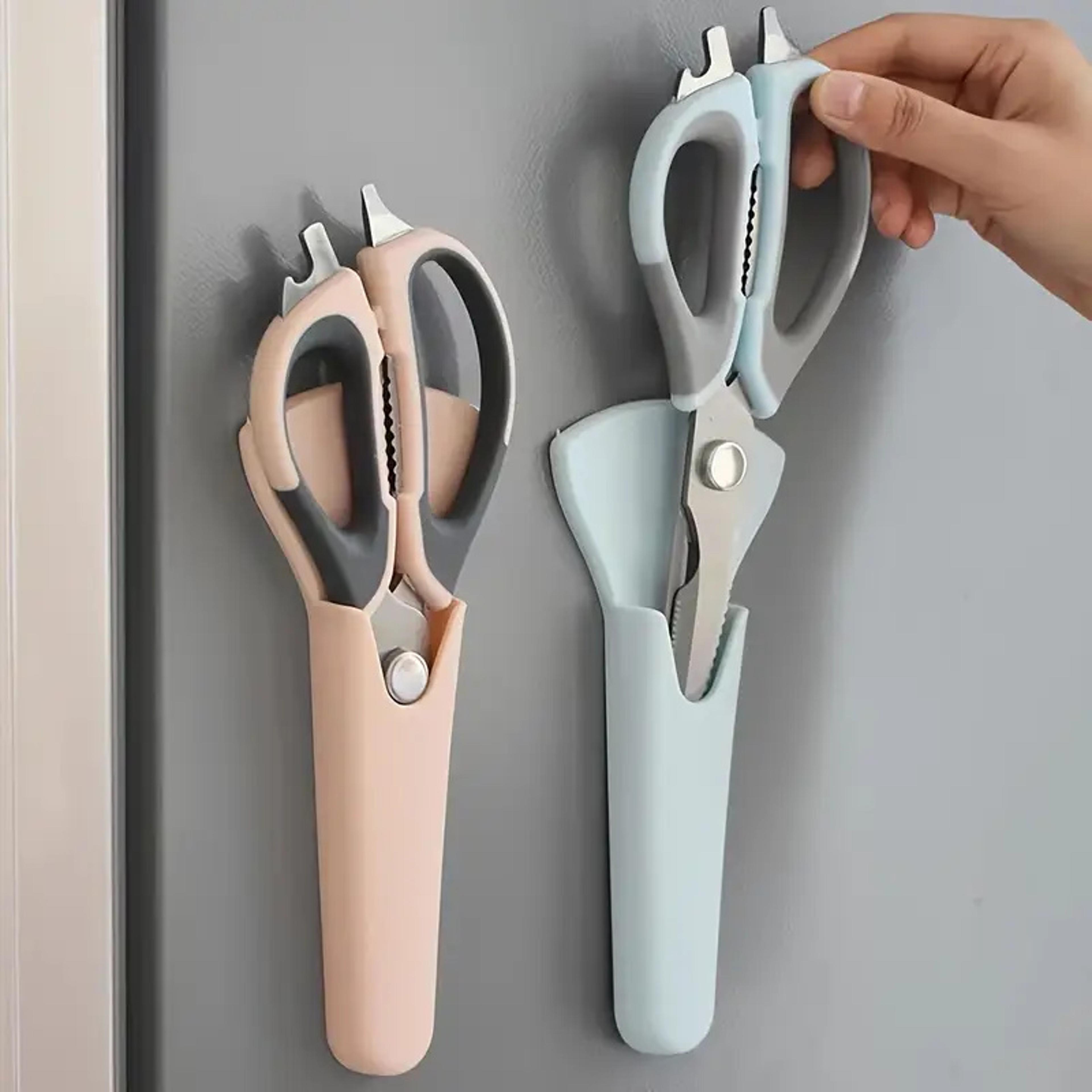 kitchen scissors with magnetic holder & stainless steel blades