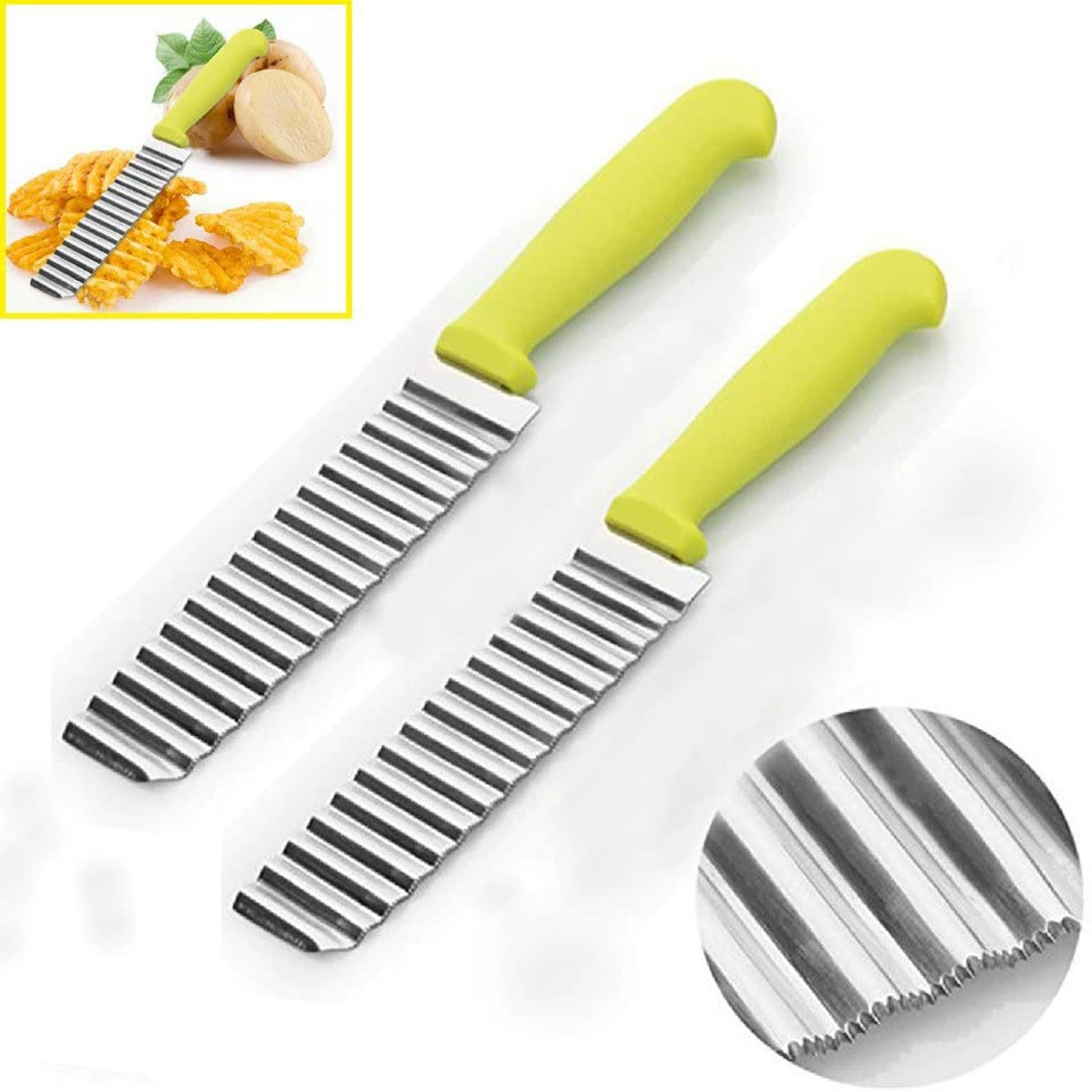 crinkle cut pro stainless steel wave cutter for french fries, vegetables & fruit
