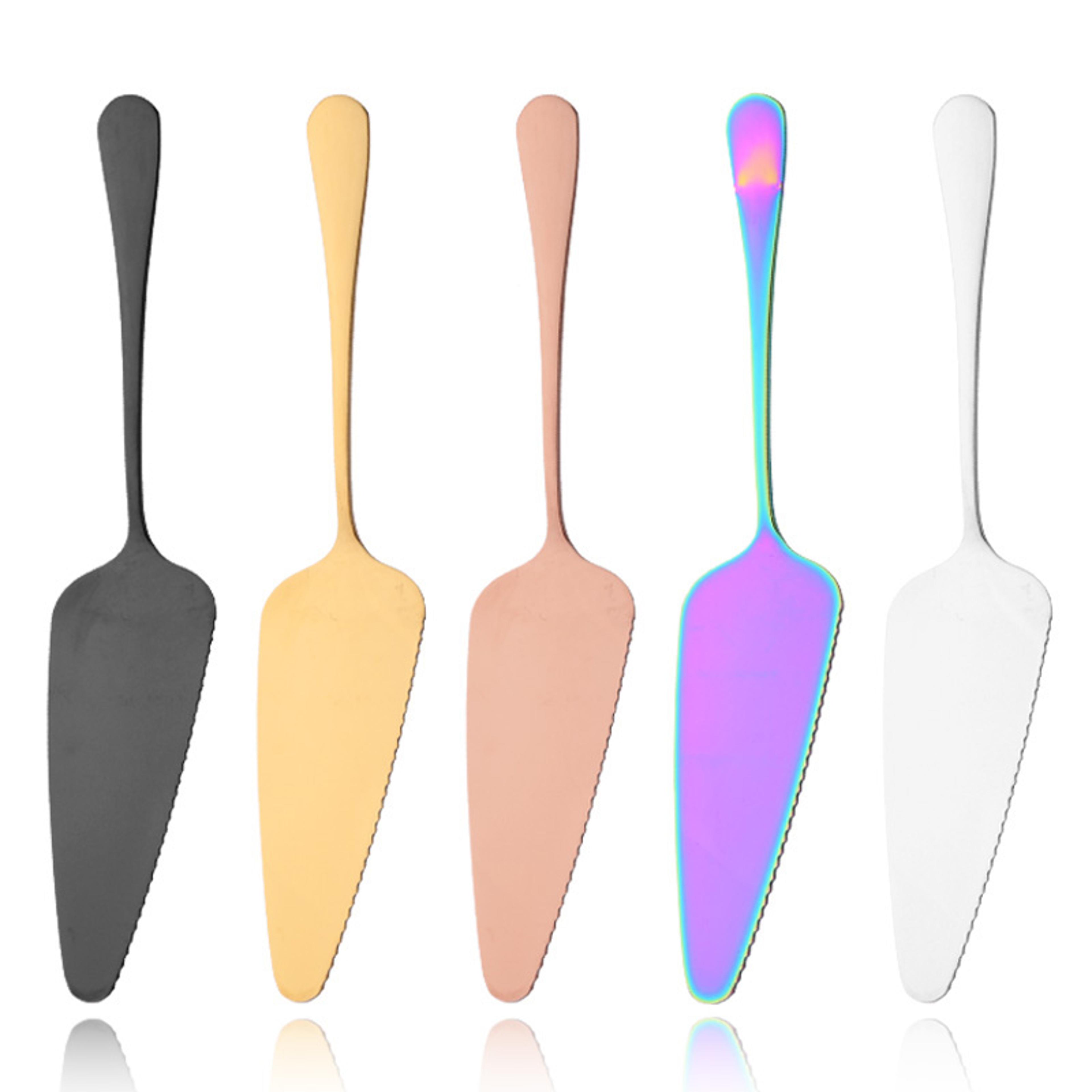 colorful stainless steel serrated cake & pizza server spatula pie cutter serving tool