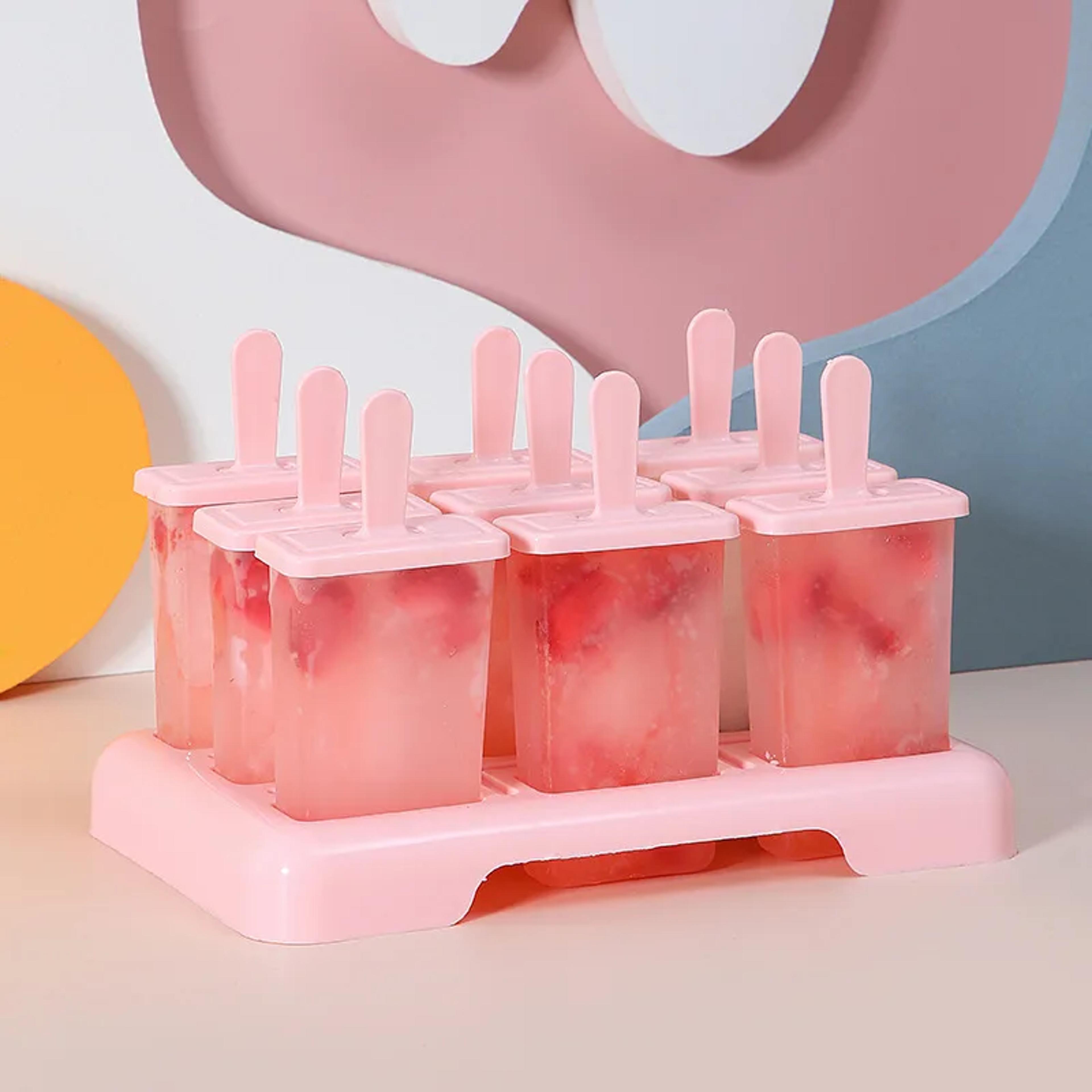 9 cavity homemade popsicle mold tray with reusable sticks for ice cream & frozen treats