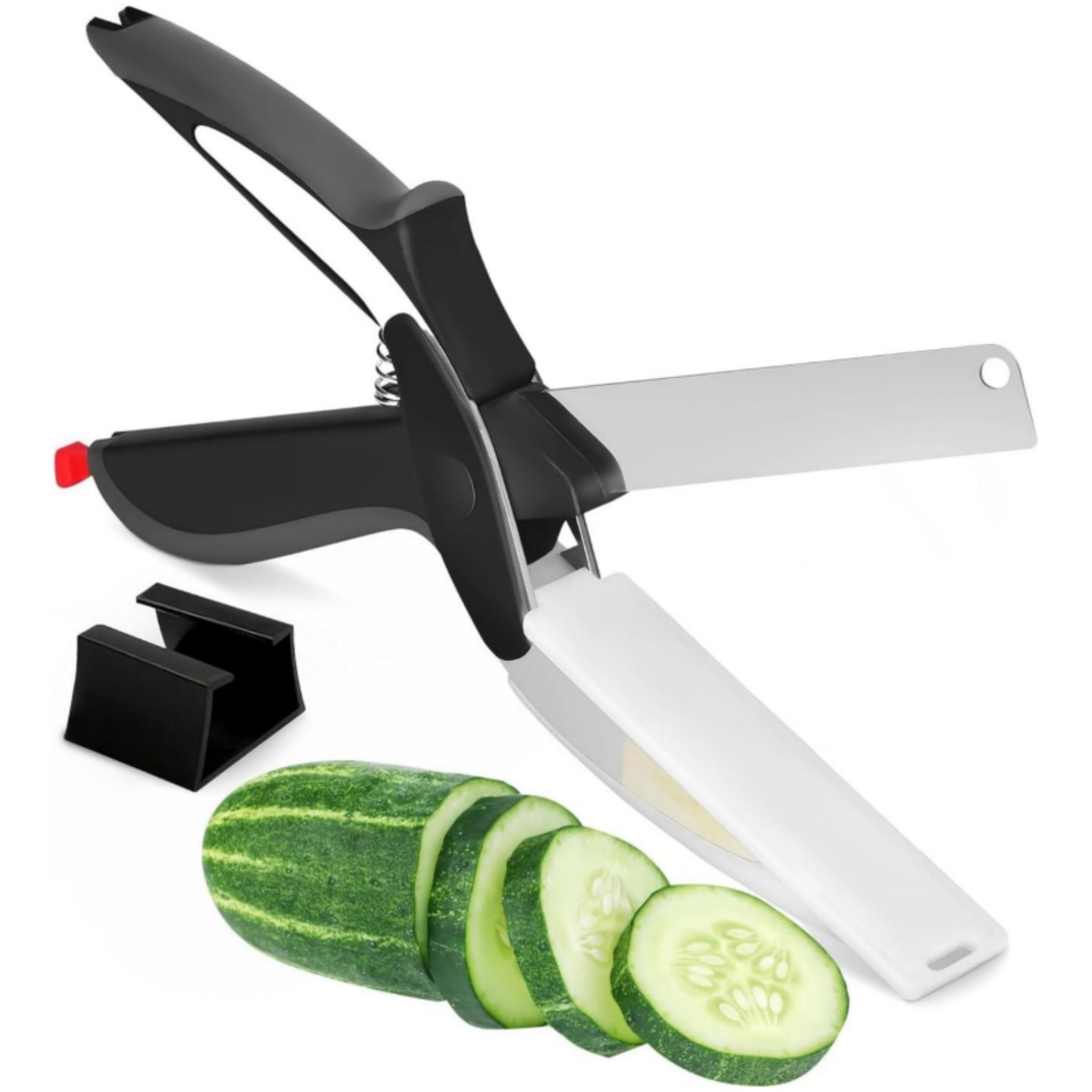 kitchen scissors with cutting board food chopper scissors for vegetables & salad prep