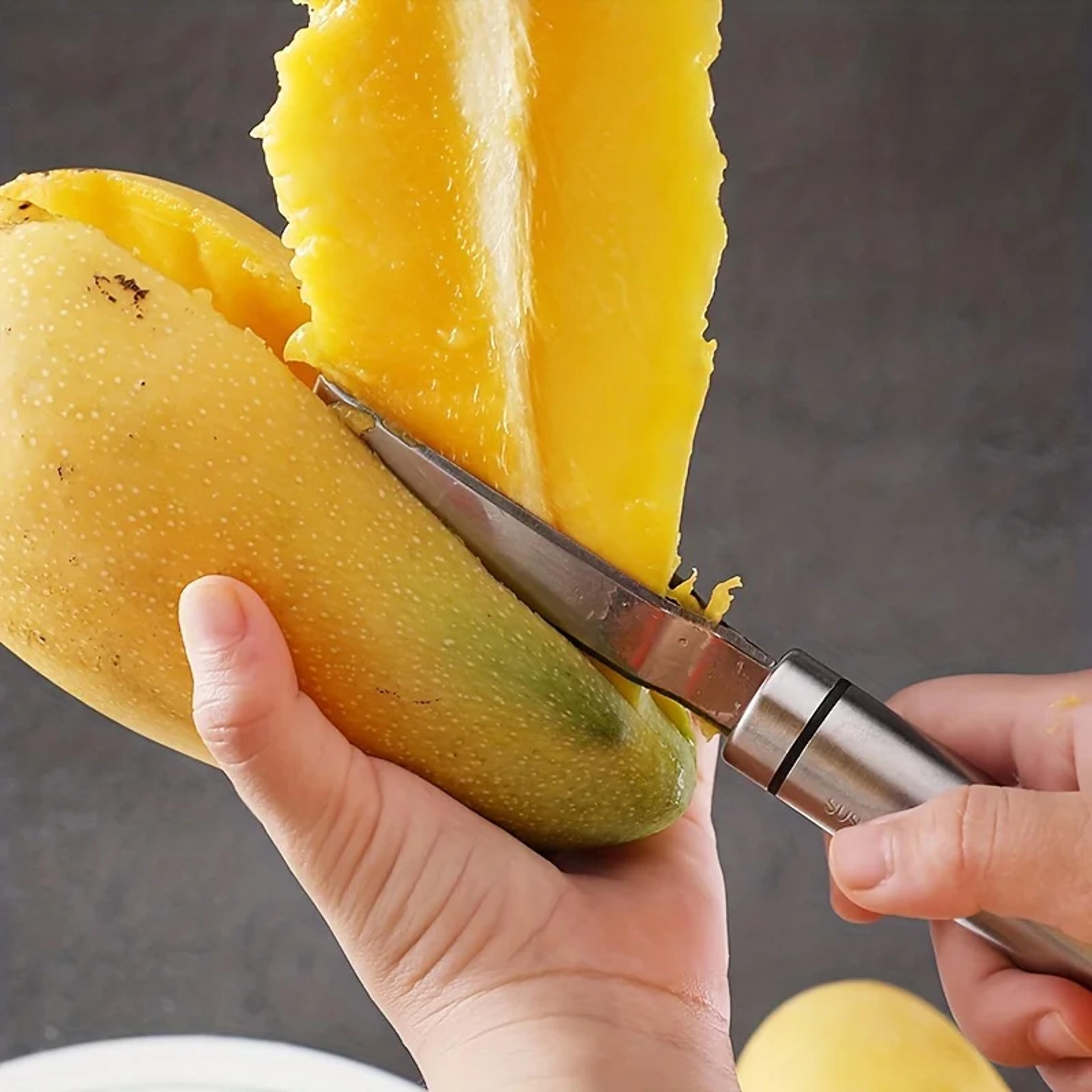 stainless steel mango slicer and seed remover tool mango peeler & corer cutter