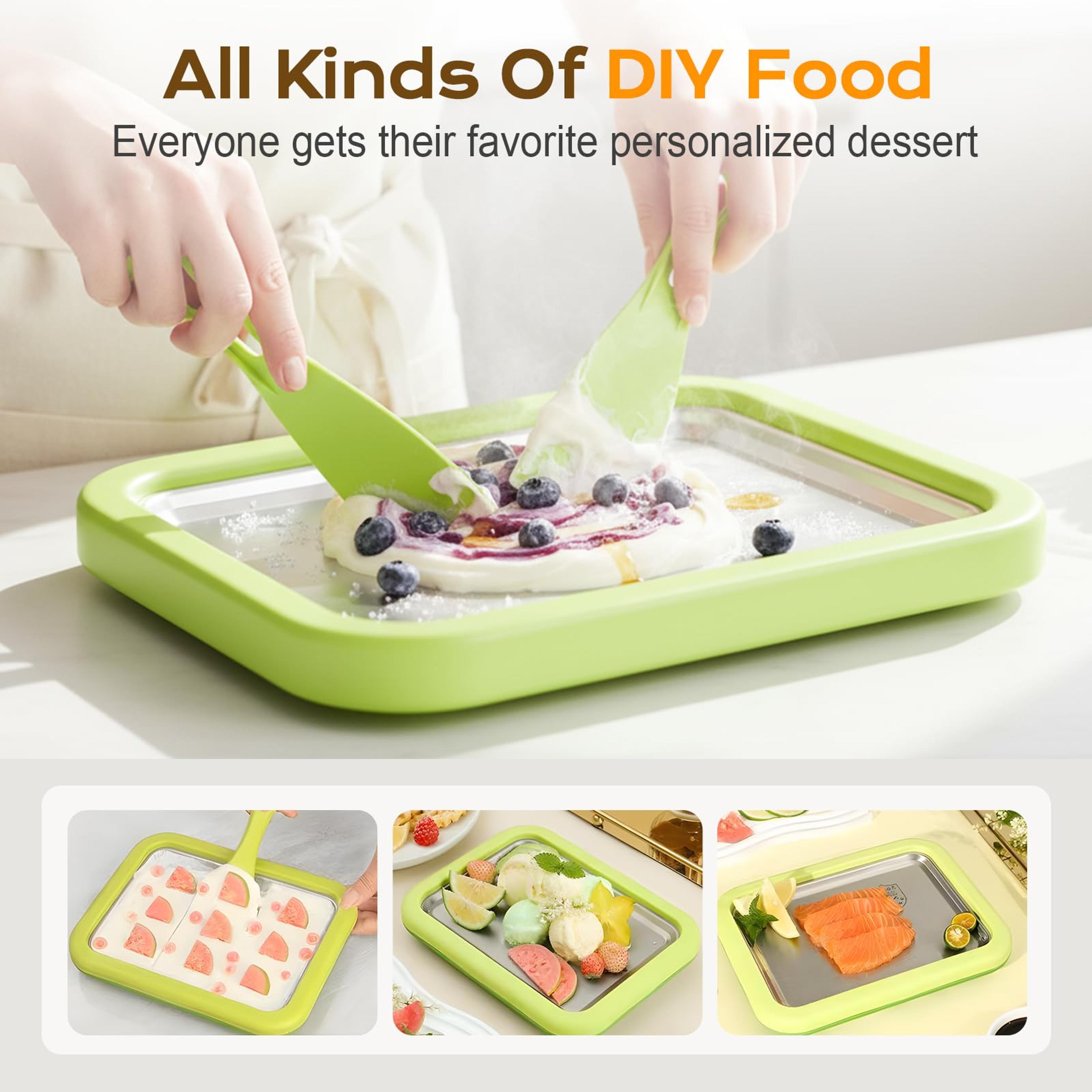 stainless steel rolled ice cream maker diy ice cream pan for homemade frozen yogurt & desserts