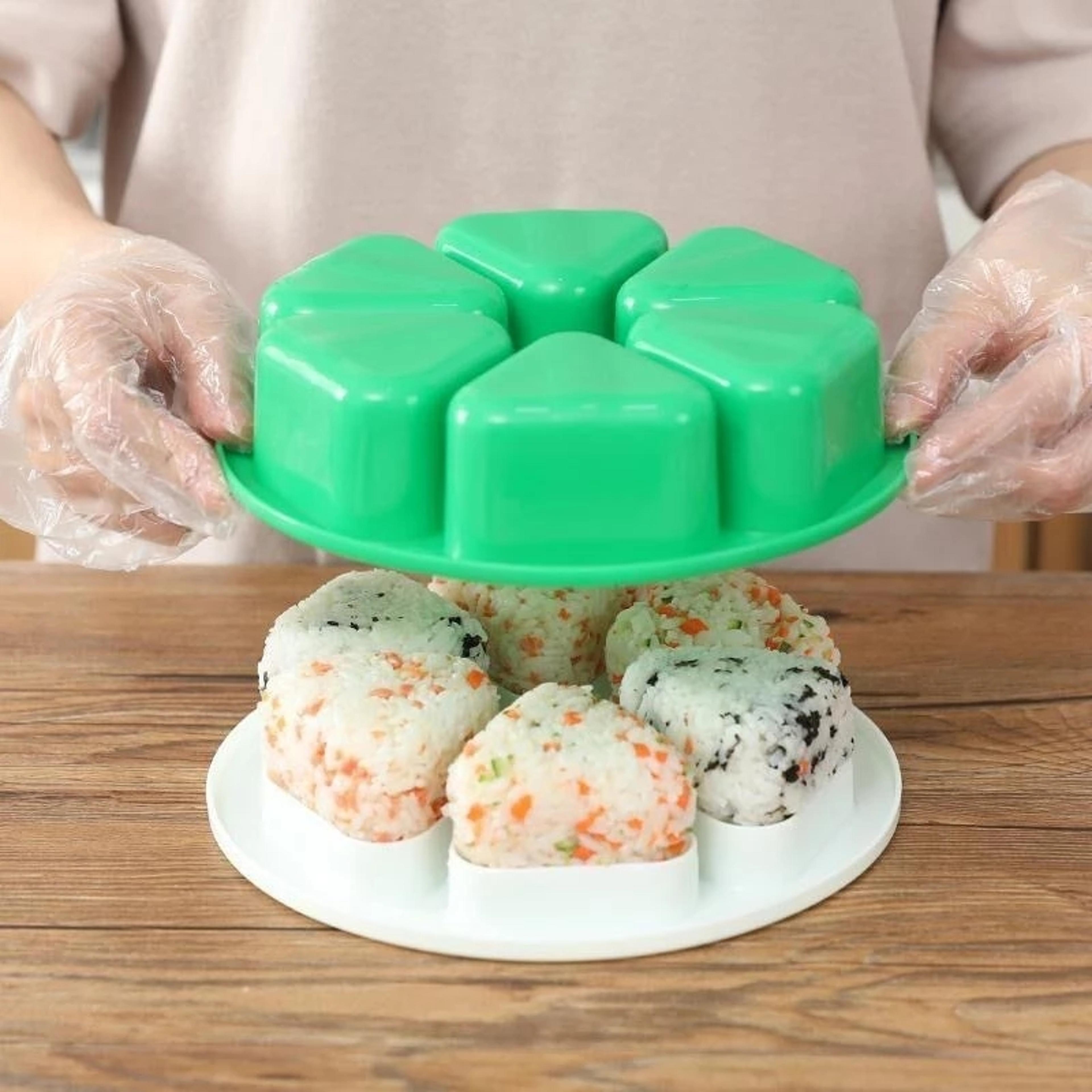 easy press onigiri sushi mold kit japanese rice ball maker for bento lunches