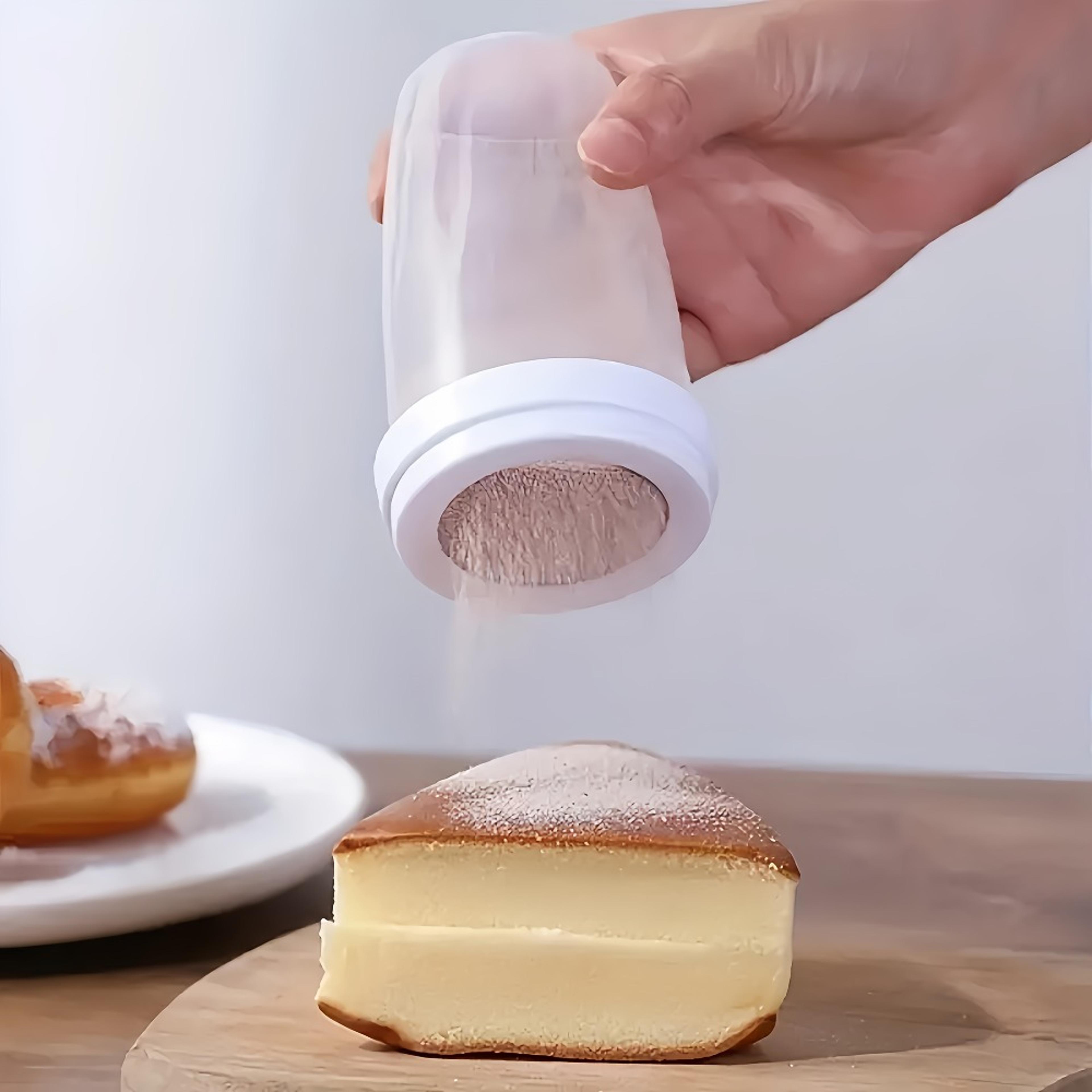 precision dust flour & sugar shaker sieve with lid for baking and decorating