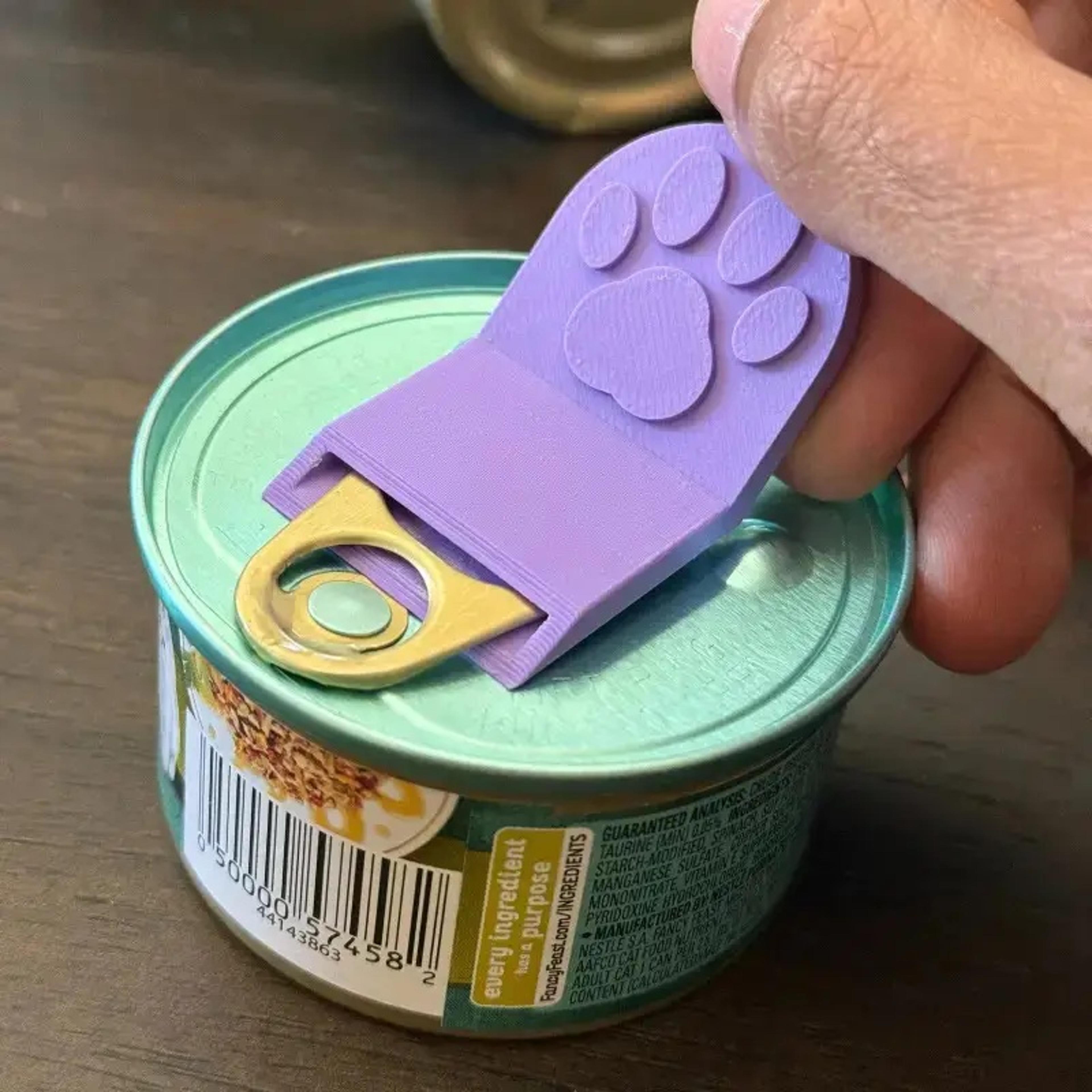 paw ease pet food can opener with non-slip handle for dog & cat food cans