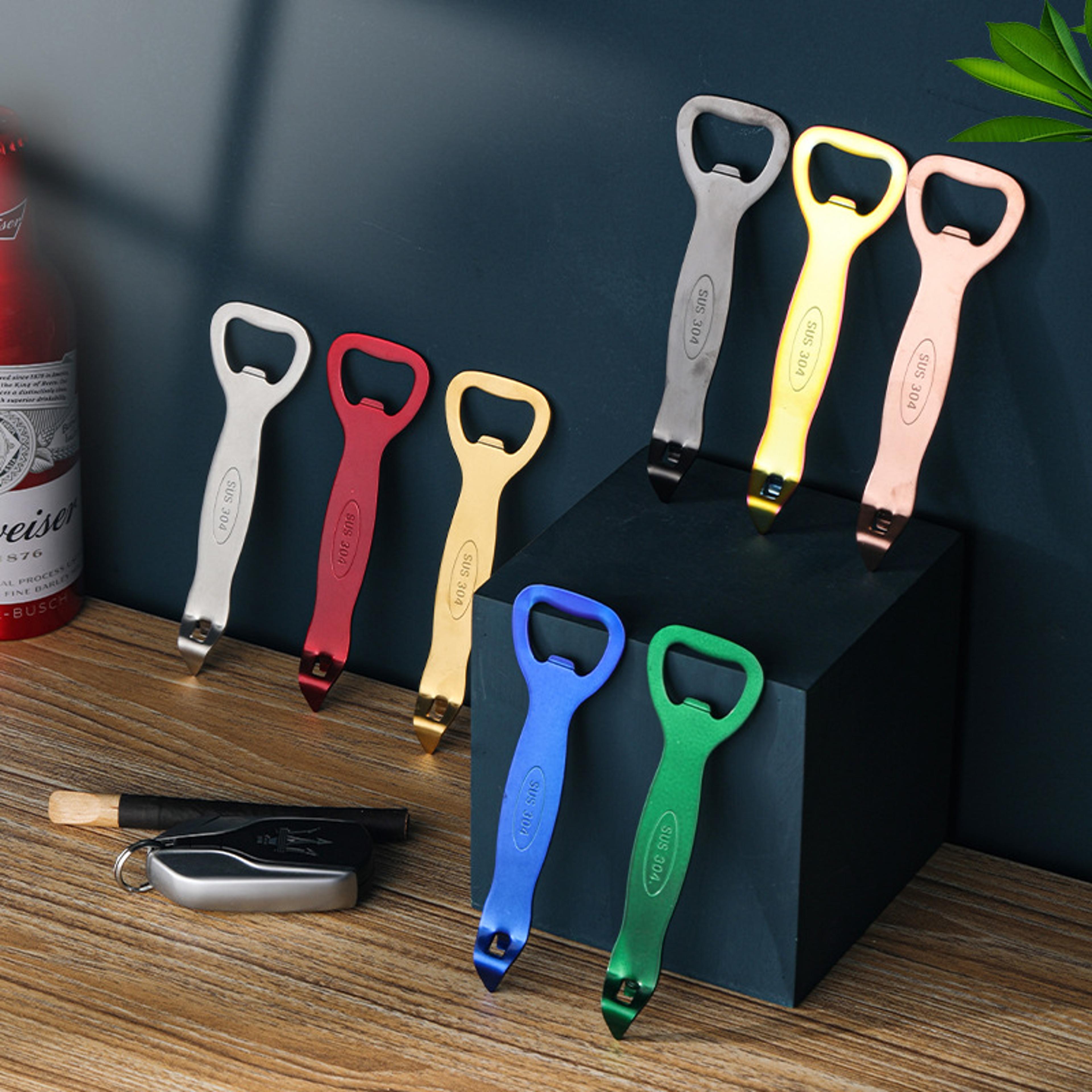 premium 304 stainless steel bar blade bottle opener for beer, soda & kitchen use