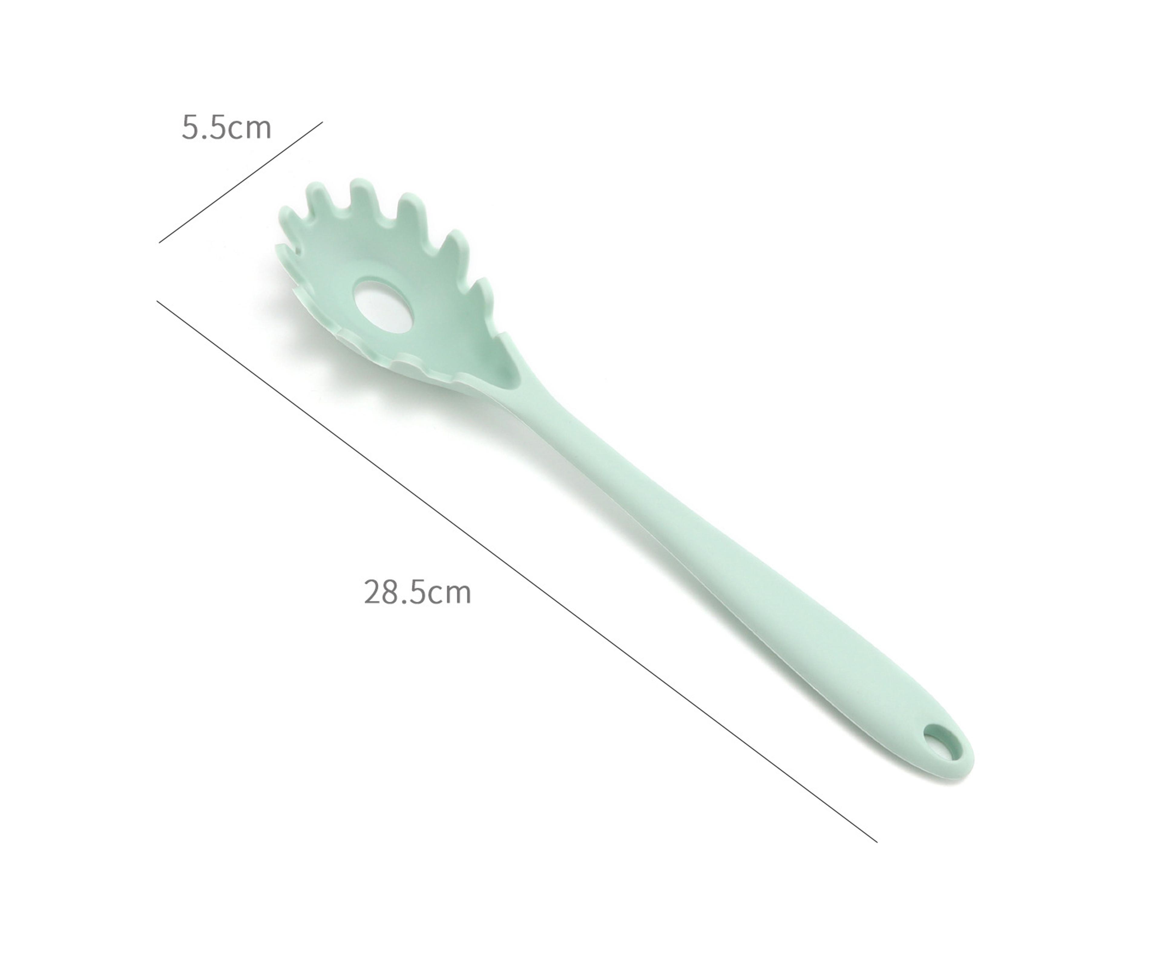 silicone pasta server fork heat resistant spaghetti spoon for non stick cookware