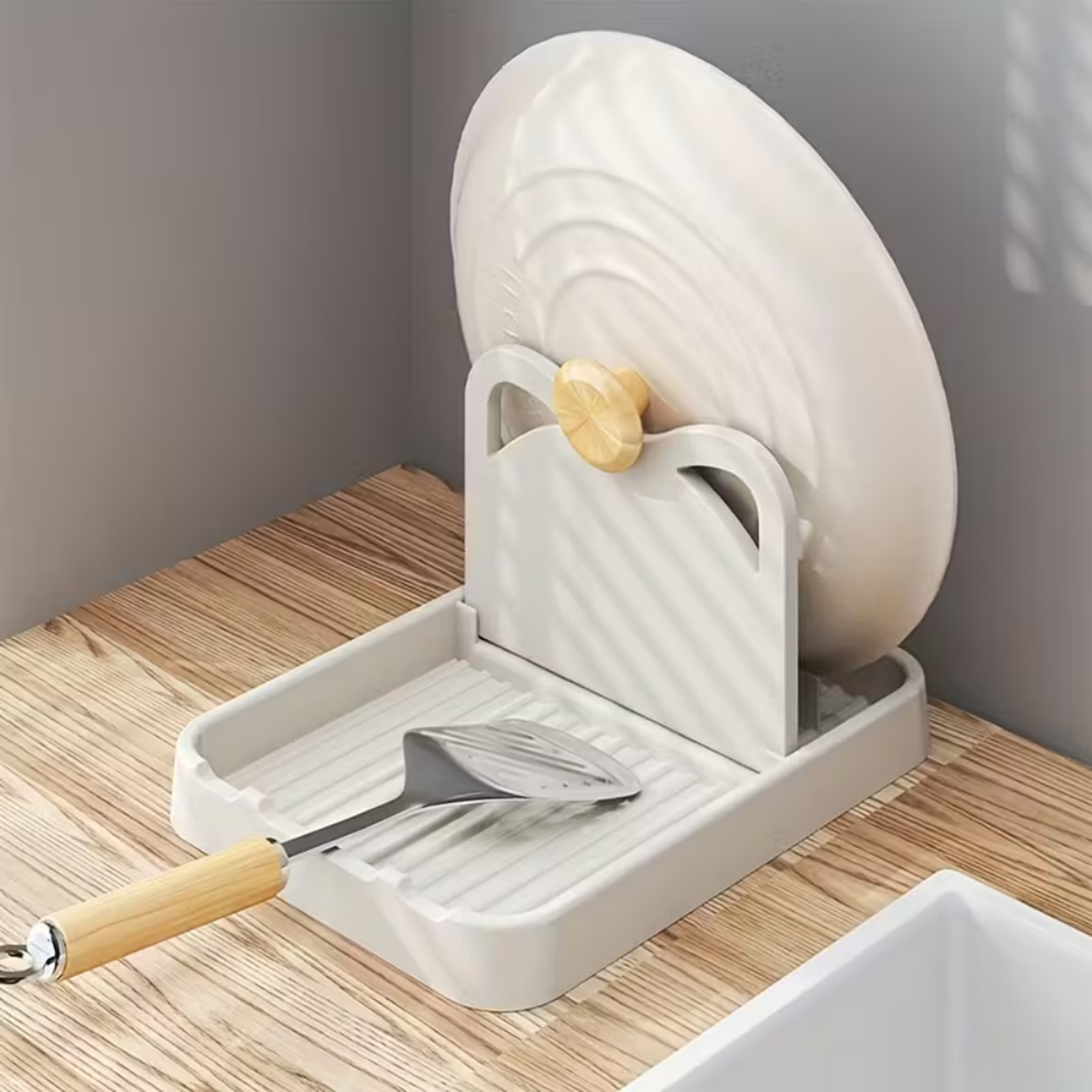 clean counter silicone pot lid & spoon rest organizer