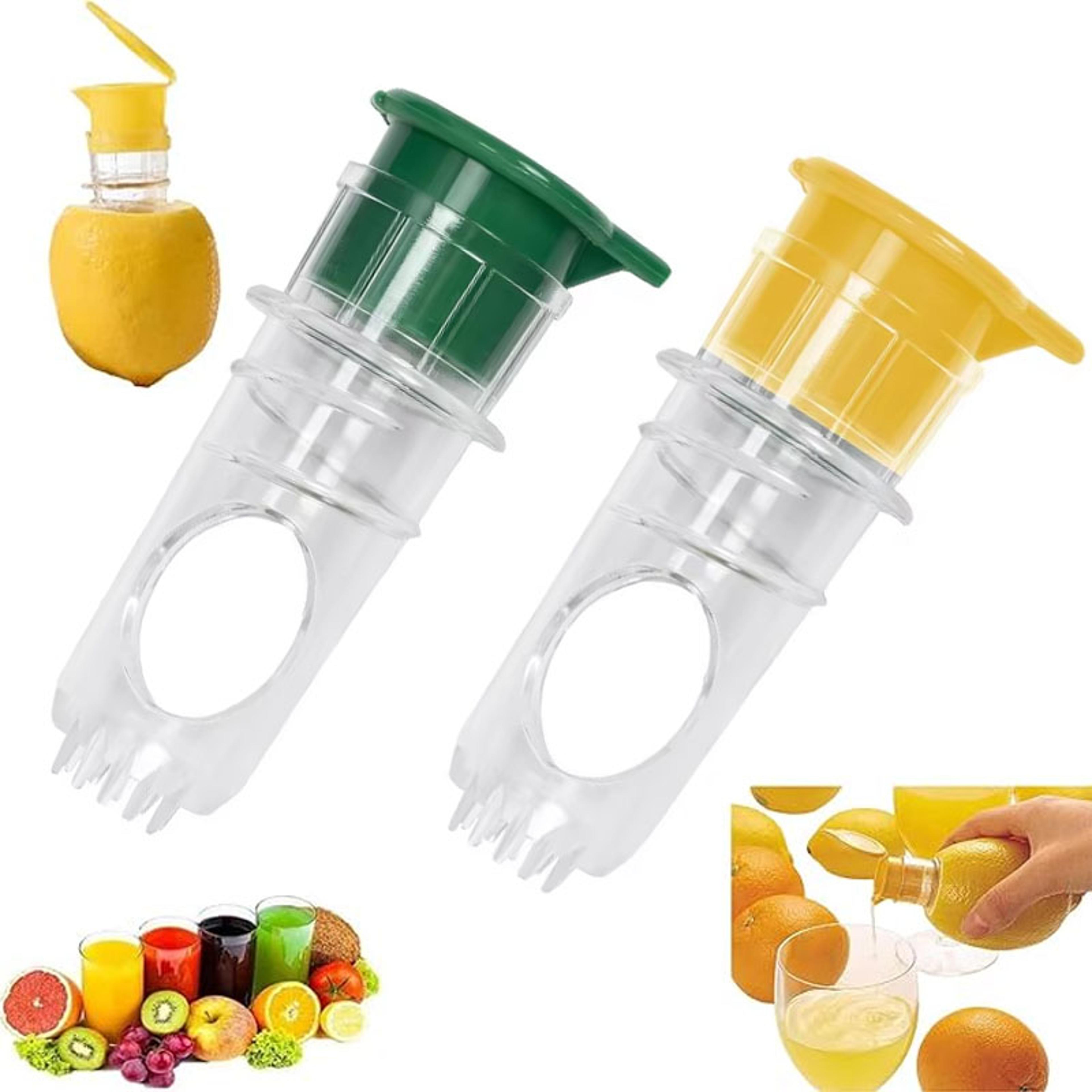 portable manual lemon squeezer with built in filter citrus juicer for fresh juice on the go