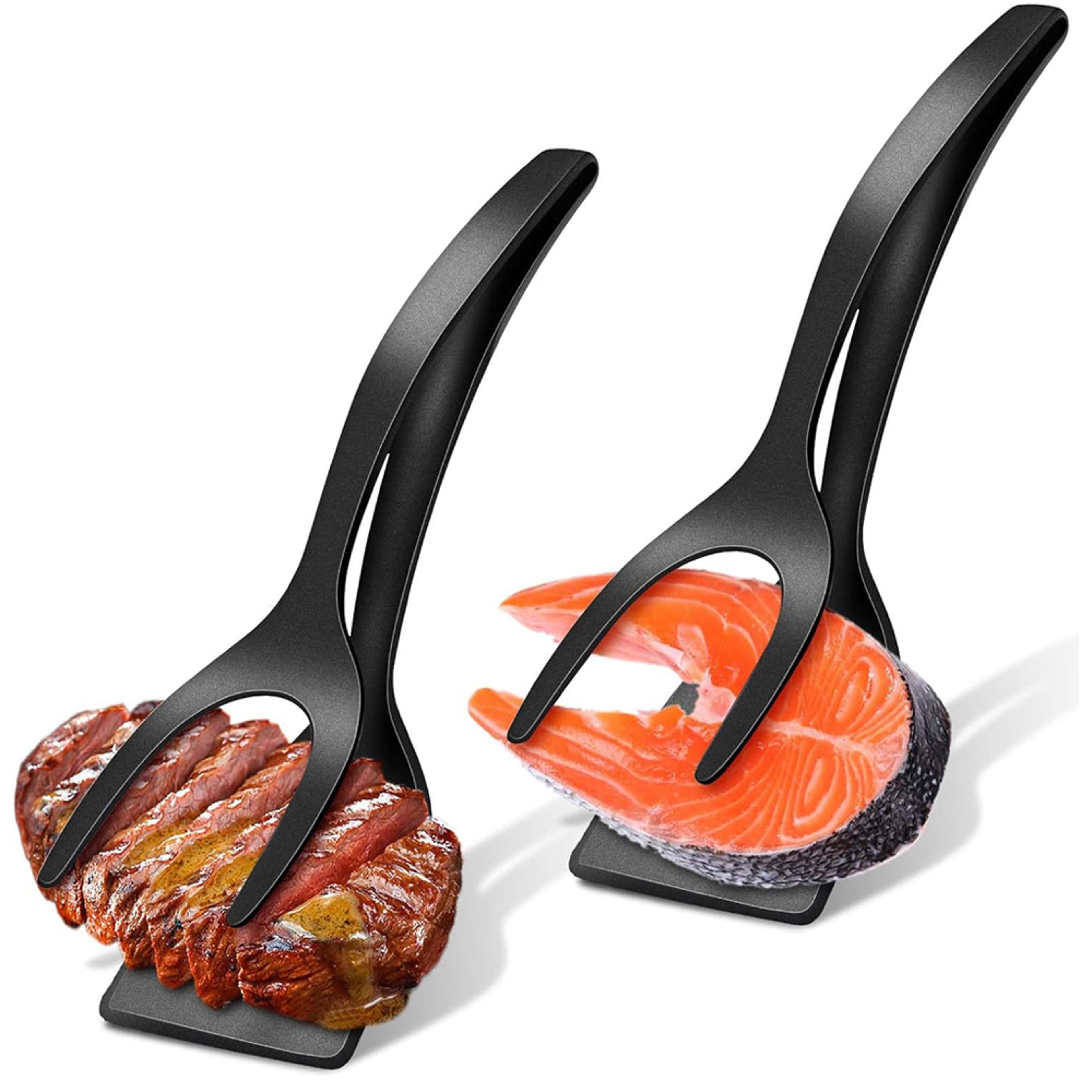 2 in 1 flip spatula clamp non stick cooking turner for eggs, pancakes & fish