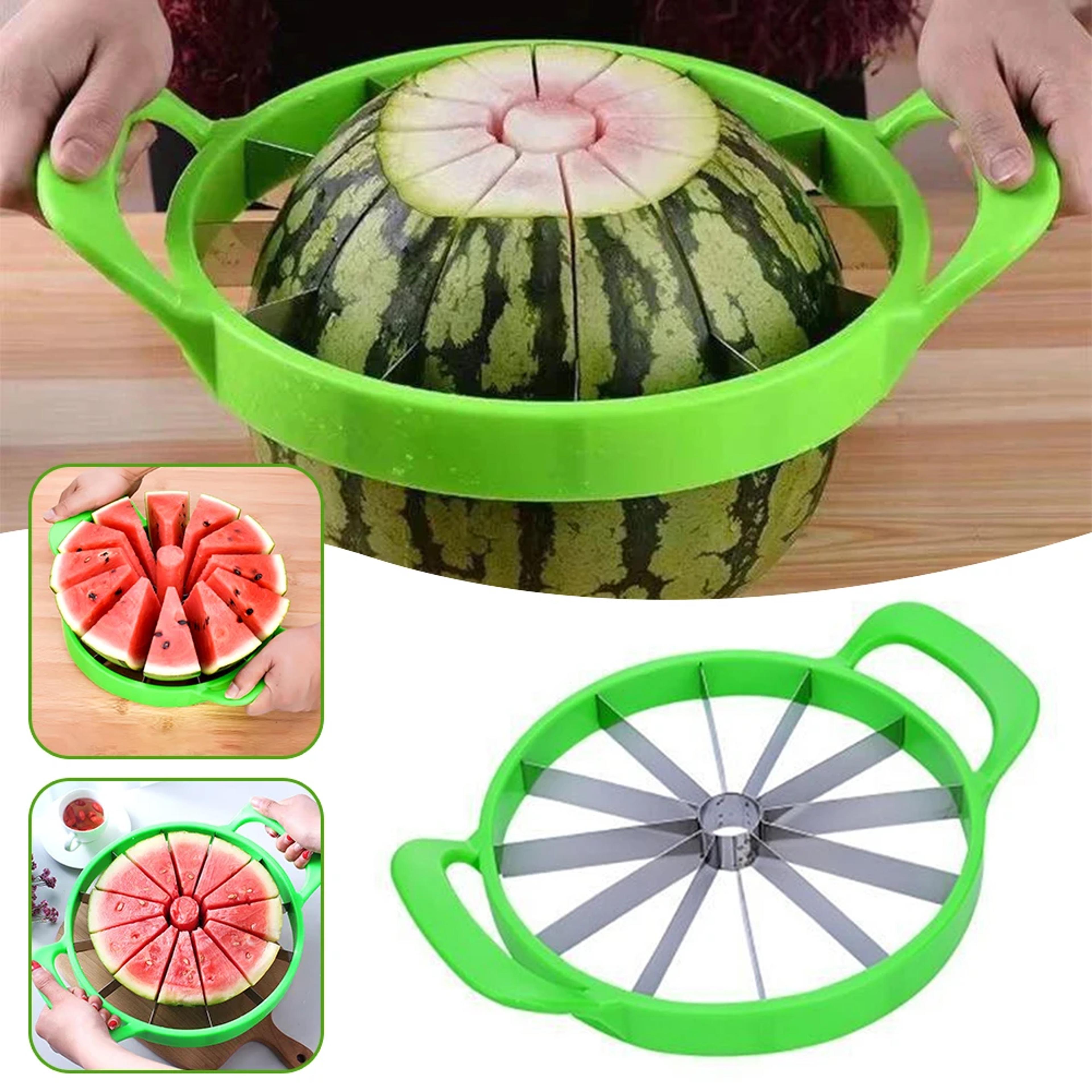 stainless steel watermelon slicer & fruit cutter for quick, even slices