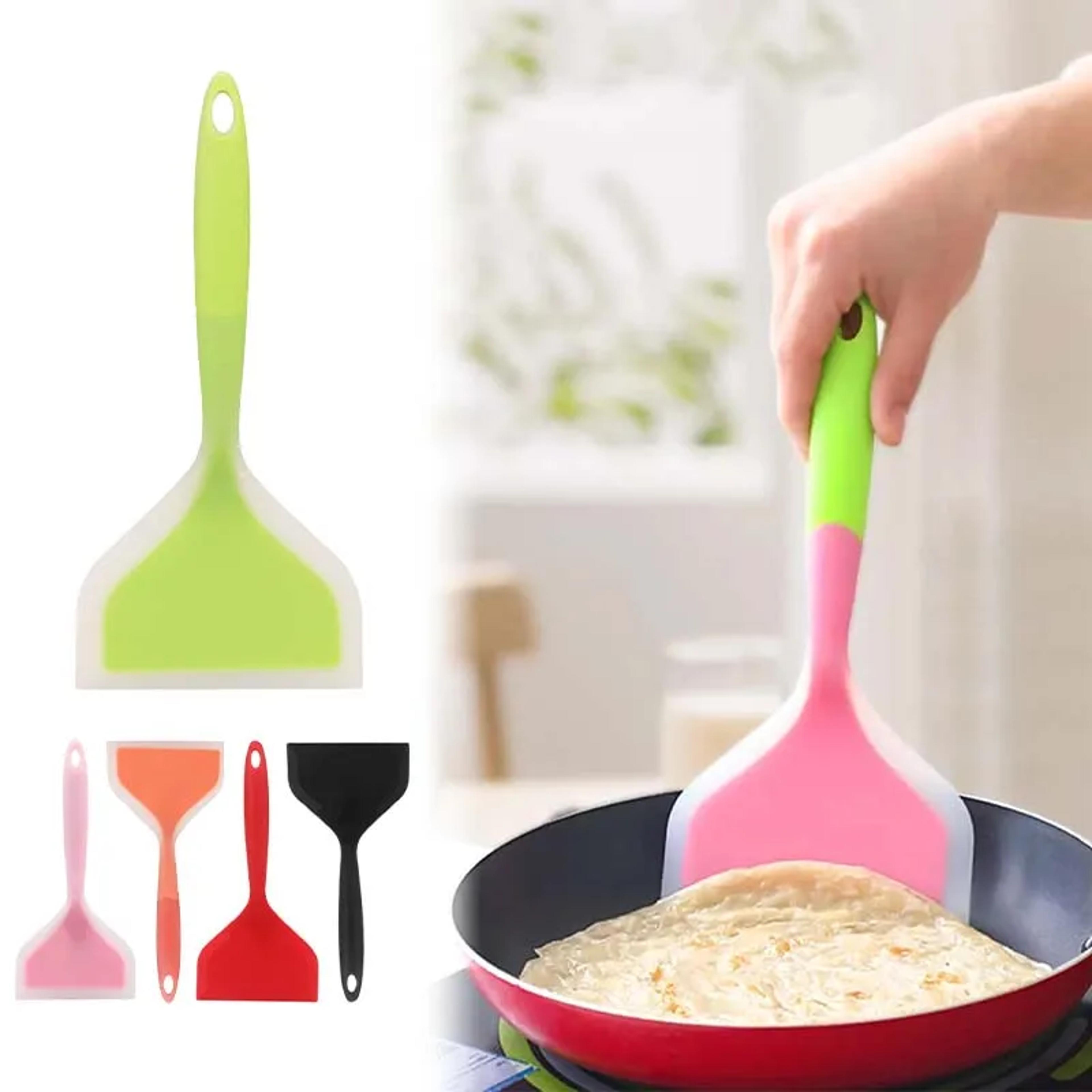 wide silicone spatula non stick pancake turner kitchen cooking spatula